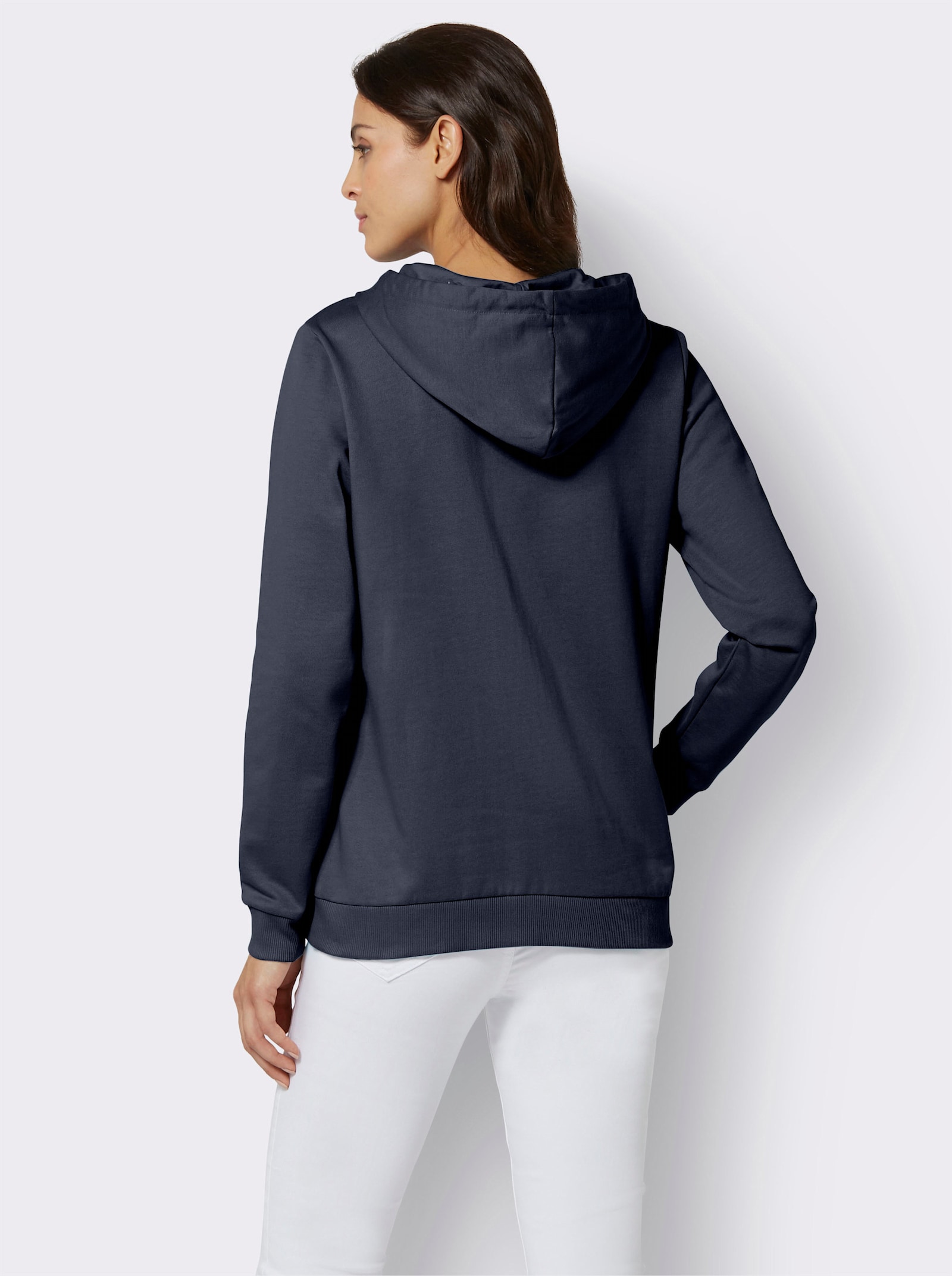 Shirtjacke mit Schriftzügen - marine