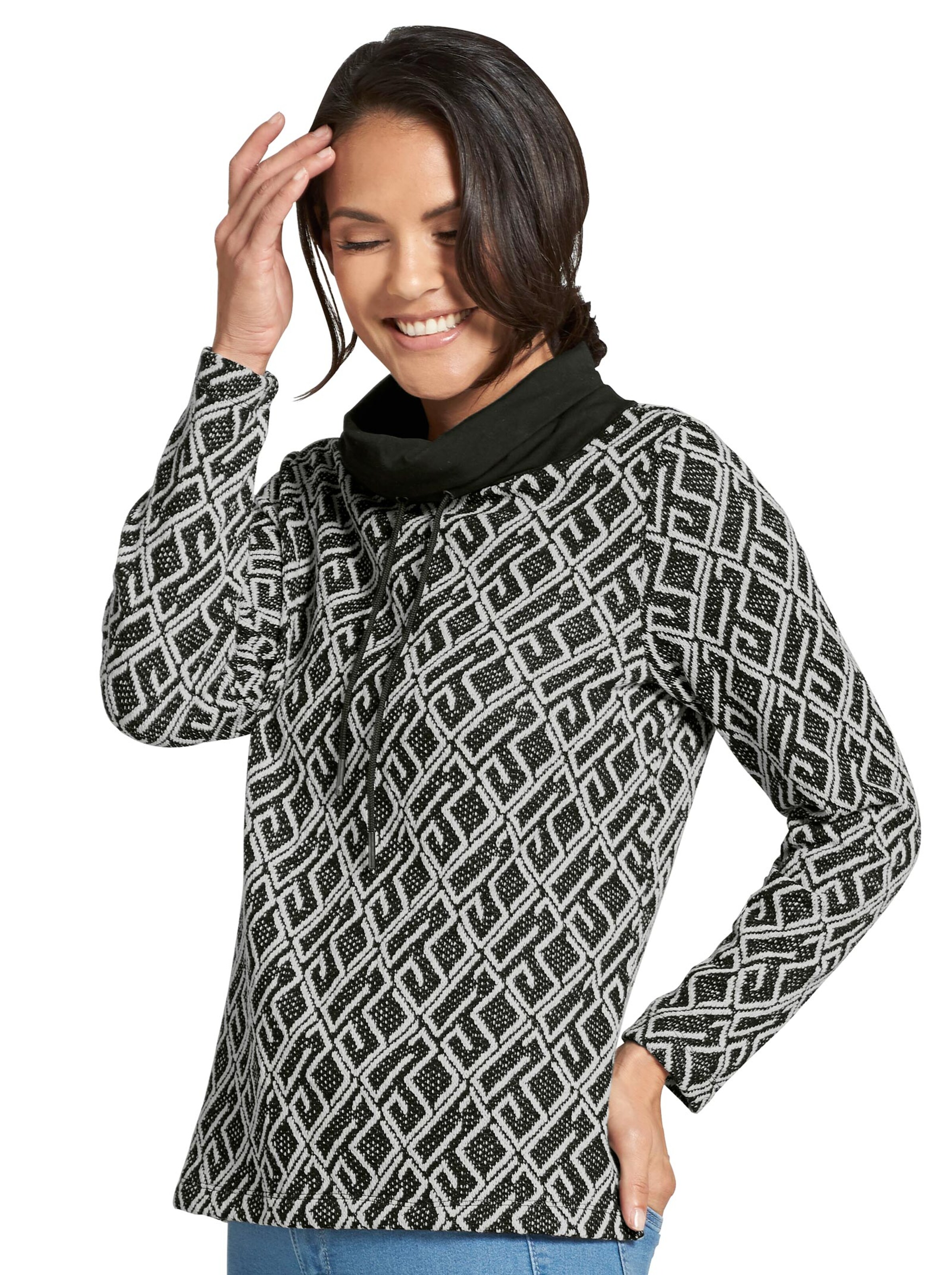 Shirt - schwarz-weiß-gemustert