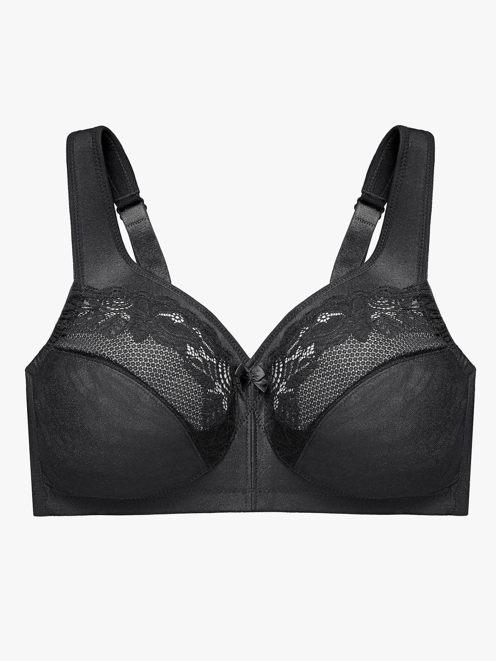 Glamorise Minimizer-BH ohne Bügel mit Spitzeneinsatz - schwarz