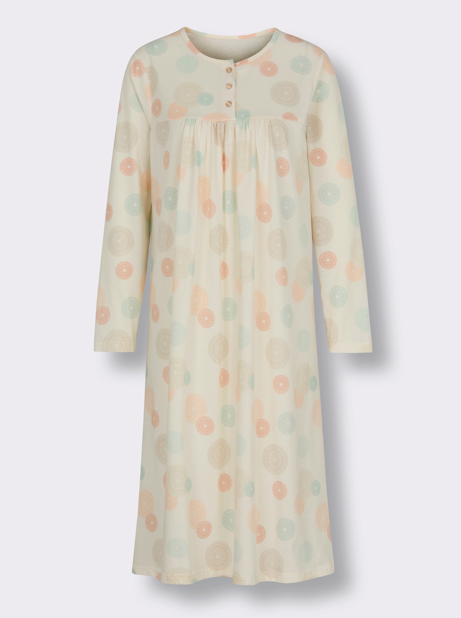 wäschepur Nachthemd bedruckt - champagner-sand-bedruckt