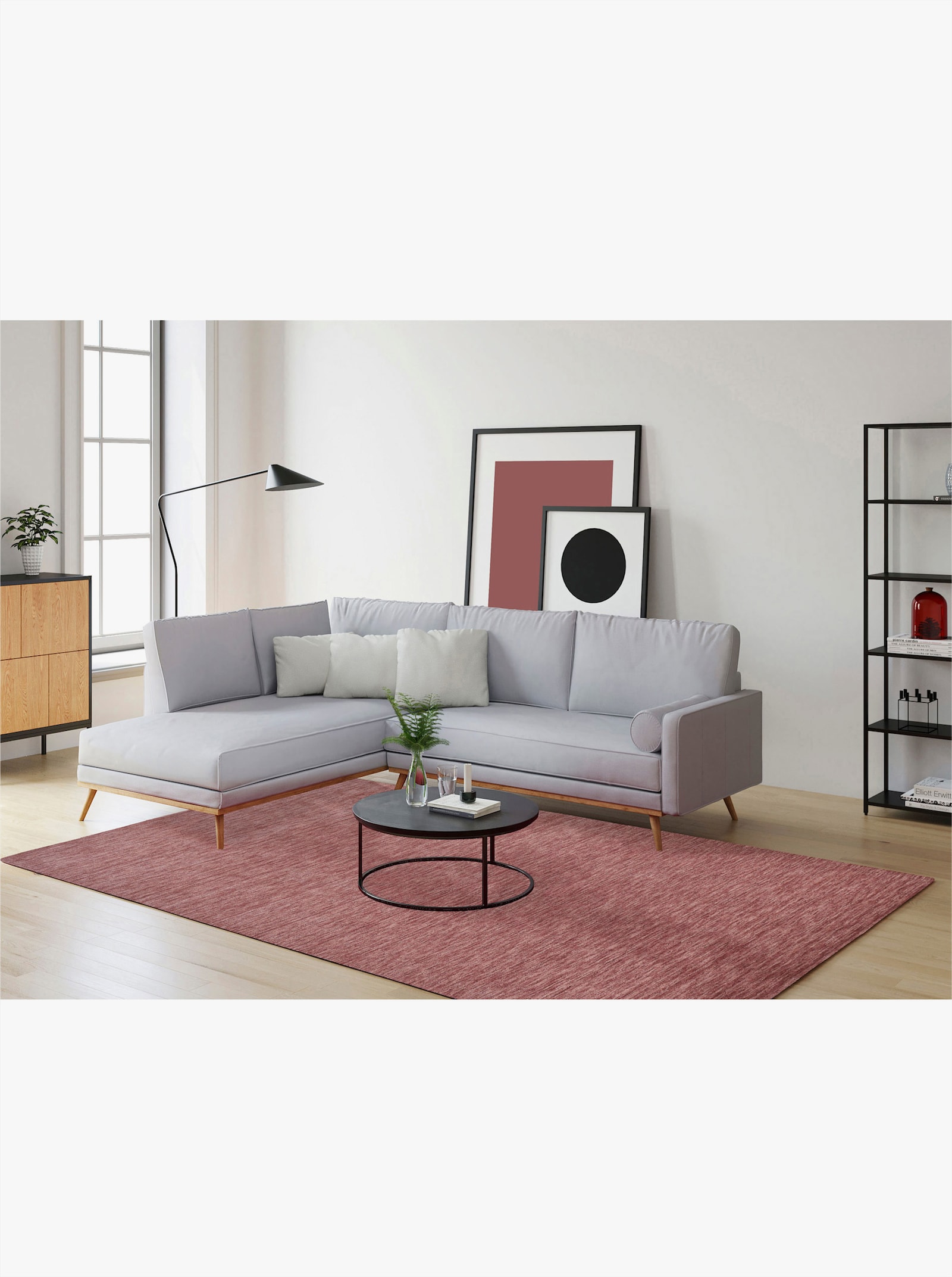 Theko Handwebteppich - rosa