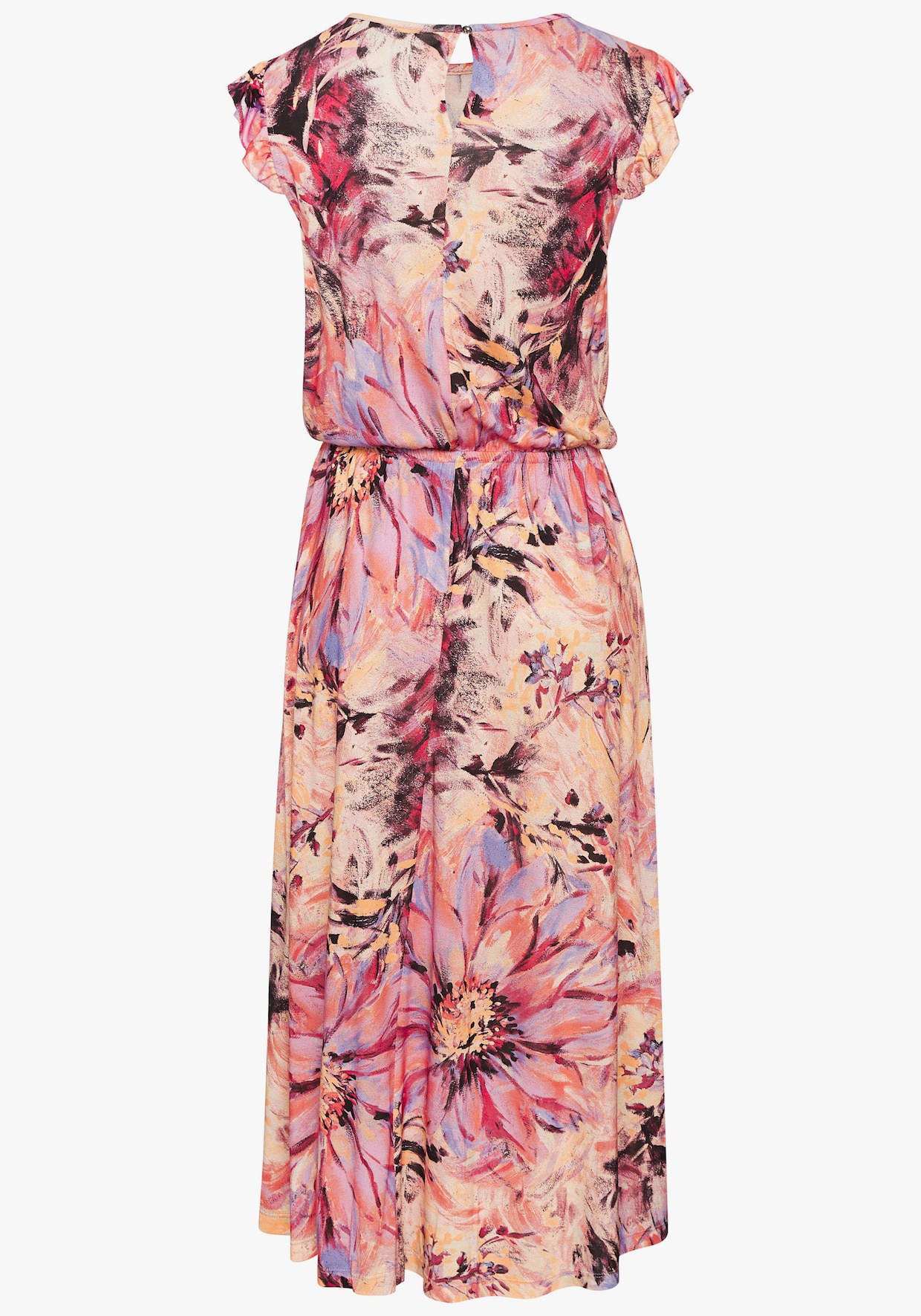 LASCANA Midi-jurk - pink bedrukt