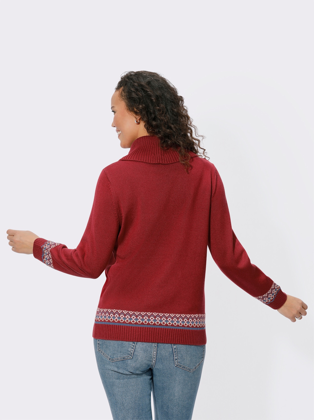 Rollkragen-Pullover - kirsche