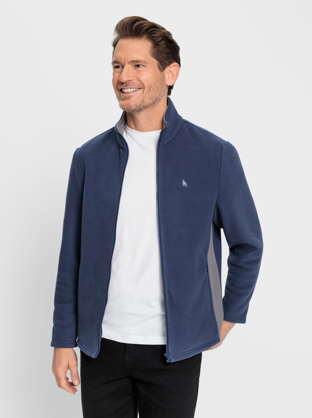 Catamaran Fleece-Jacke - jeansblau-grau