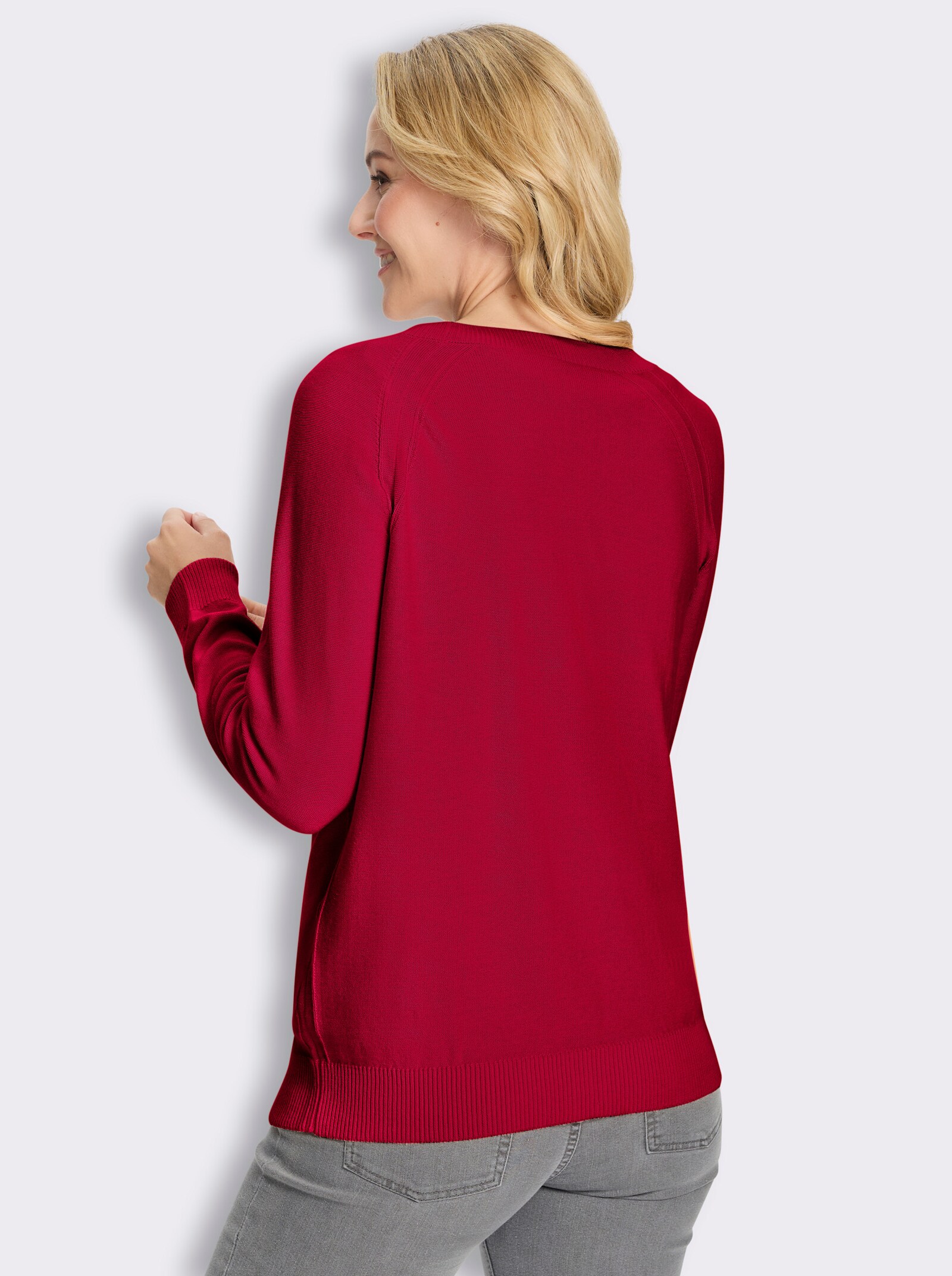 Strickjacke mit Raglan-Ärmeln - rot