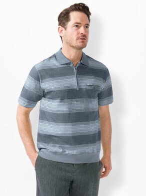 Marco Donati Shirt met korte mouwen - blauw gestreept