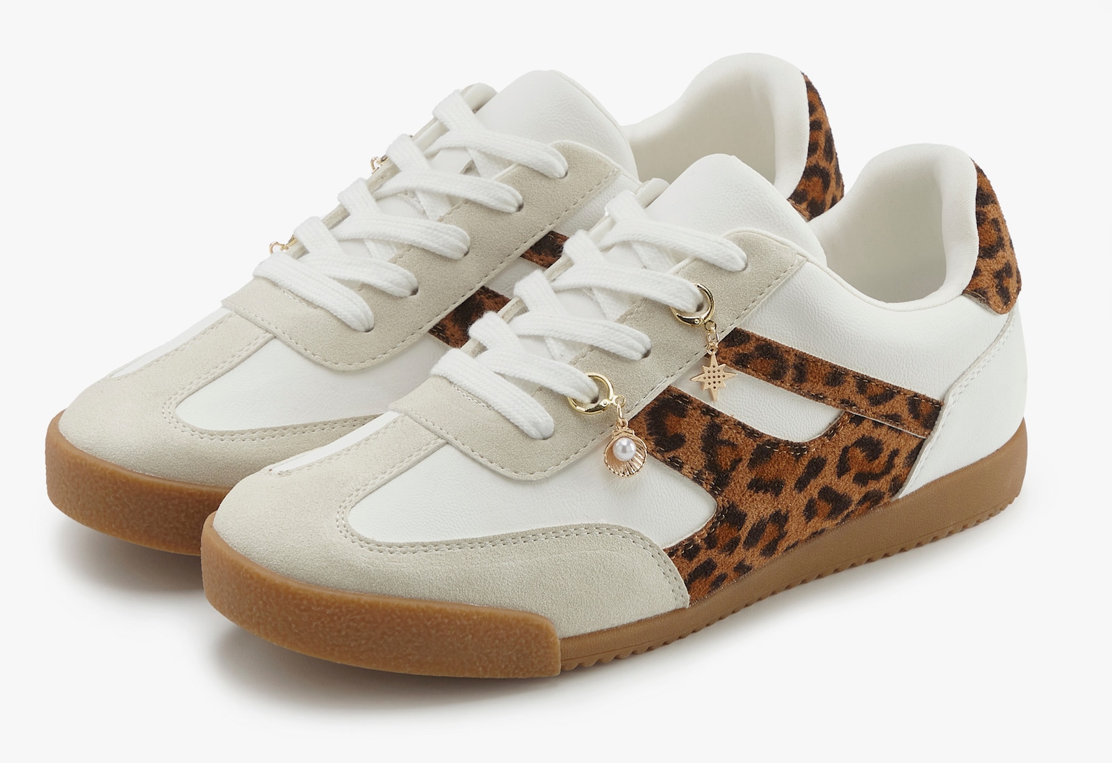 LASCANA Sneaker - weiß/leo