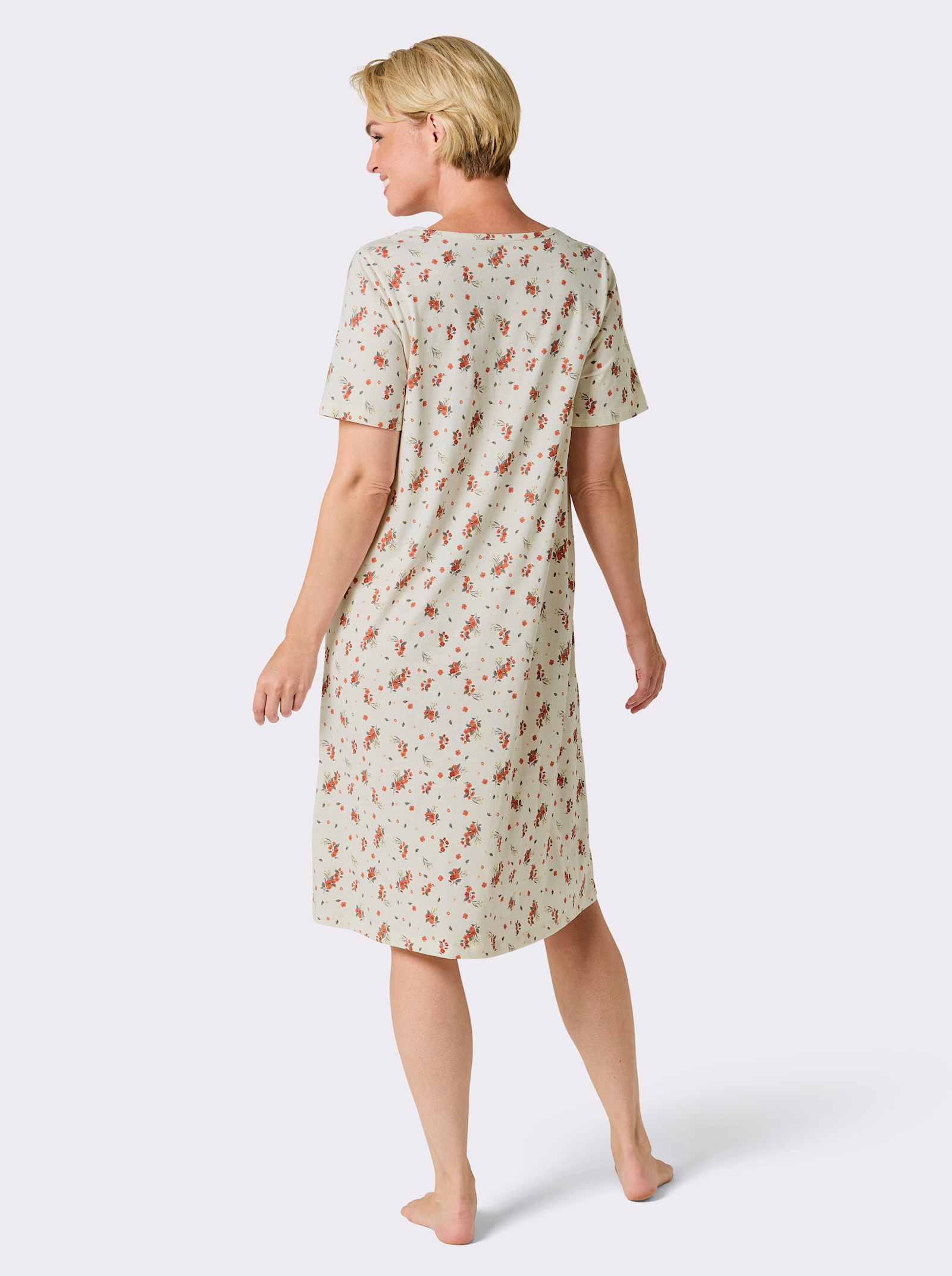 wäschepur Nachthemd - champagner-apricot-bedruckt