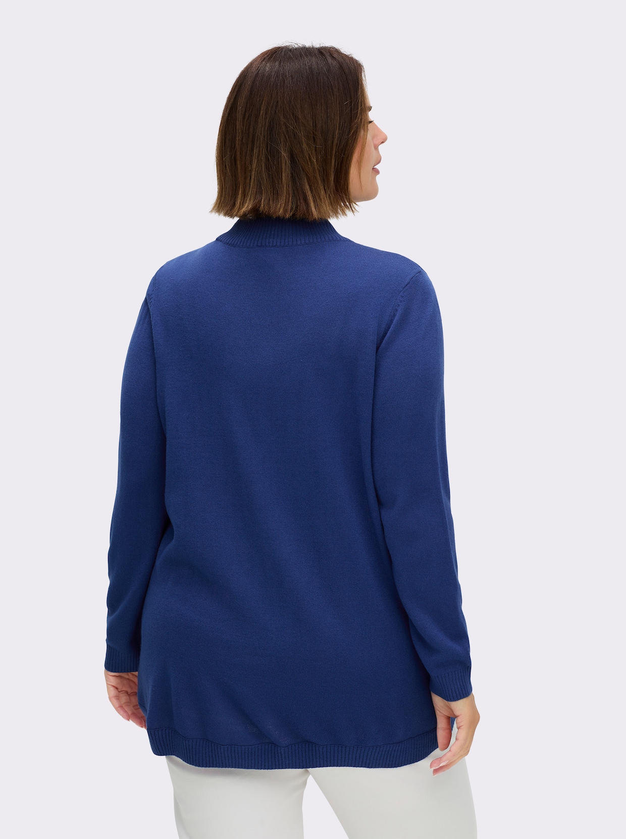 Pullover mit abgerundetem Saum - royalblau