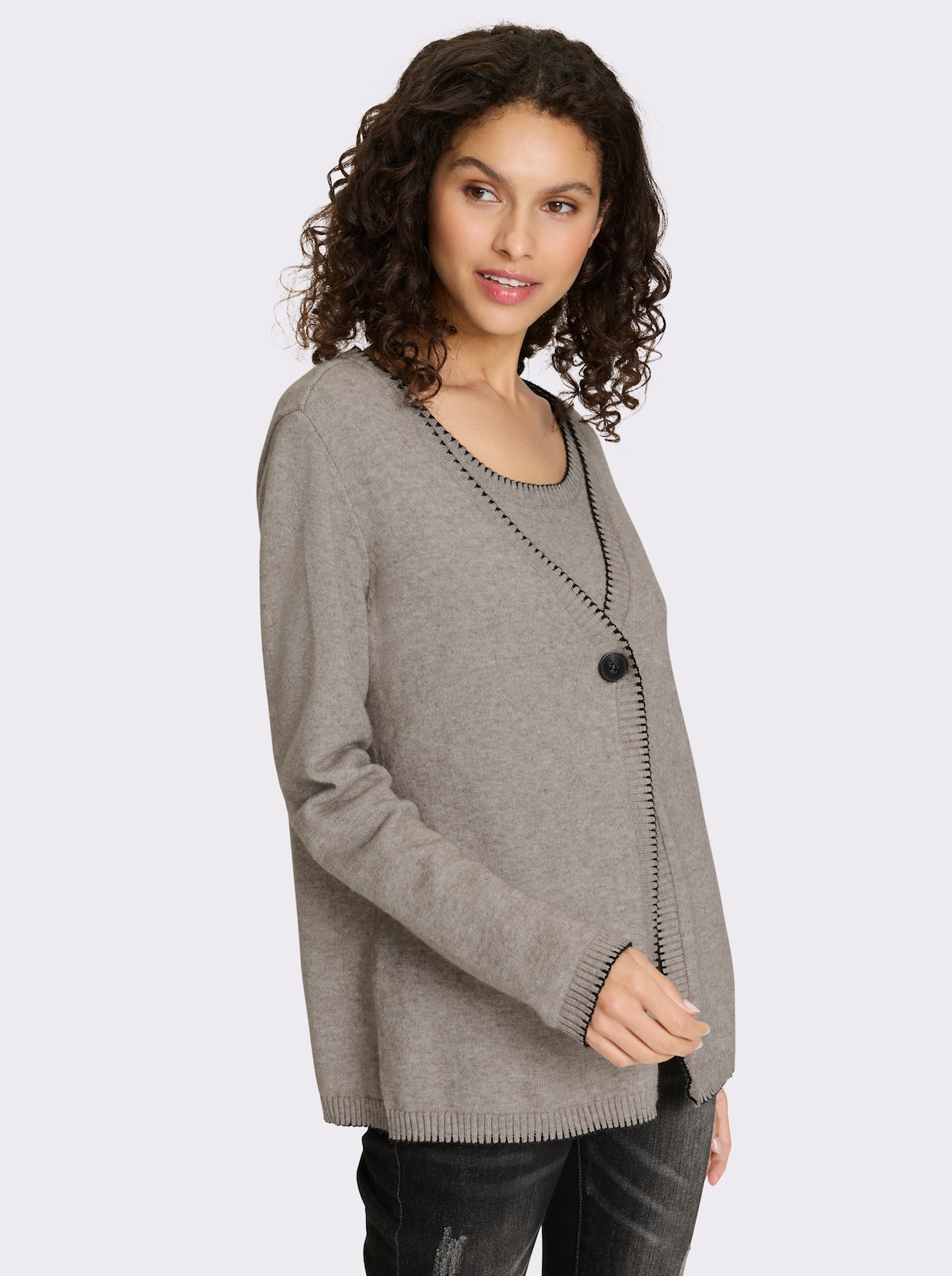 heine Twin-Set - taupe-meliert