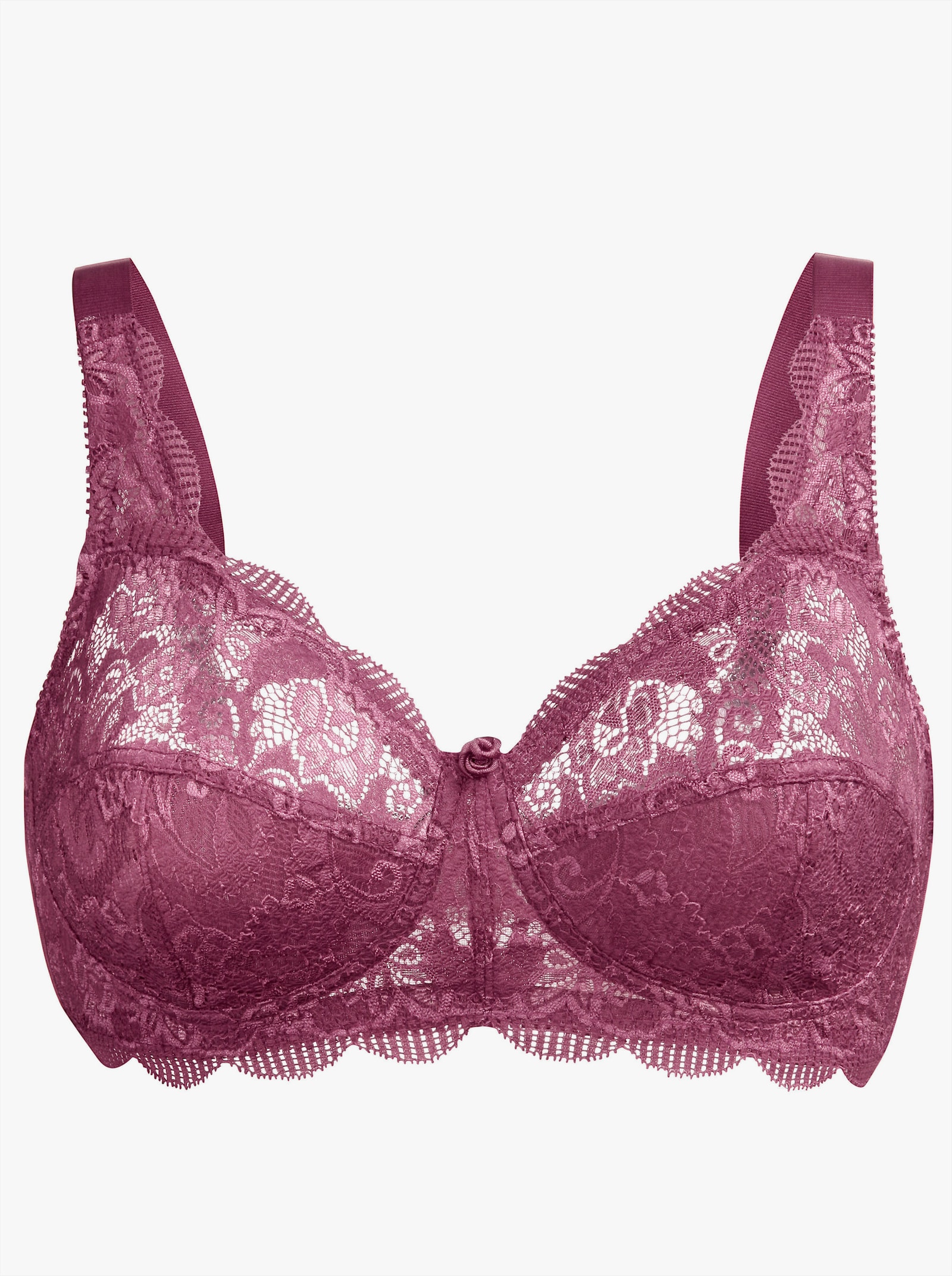 Susa BH ohne Bügel aus elastischer Spitze - pflaume + schwarz