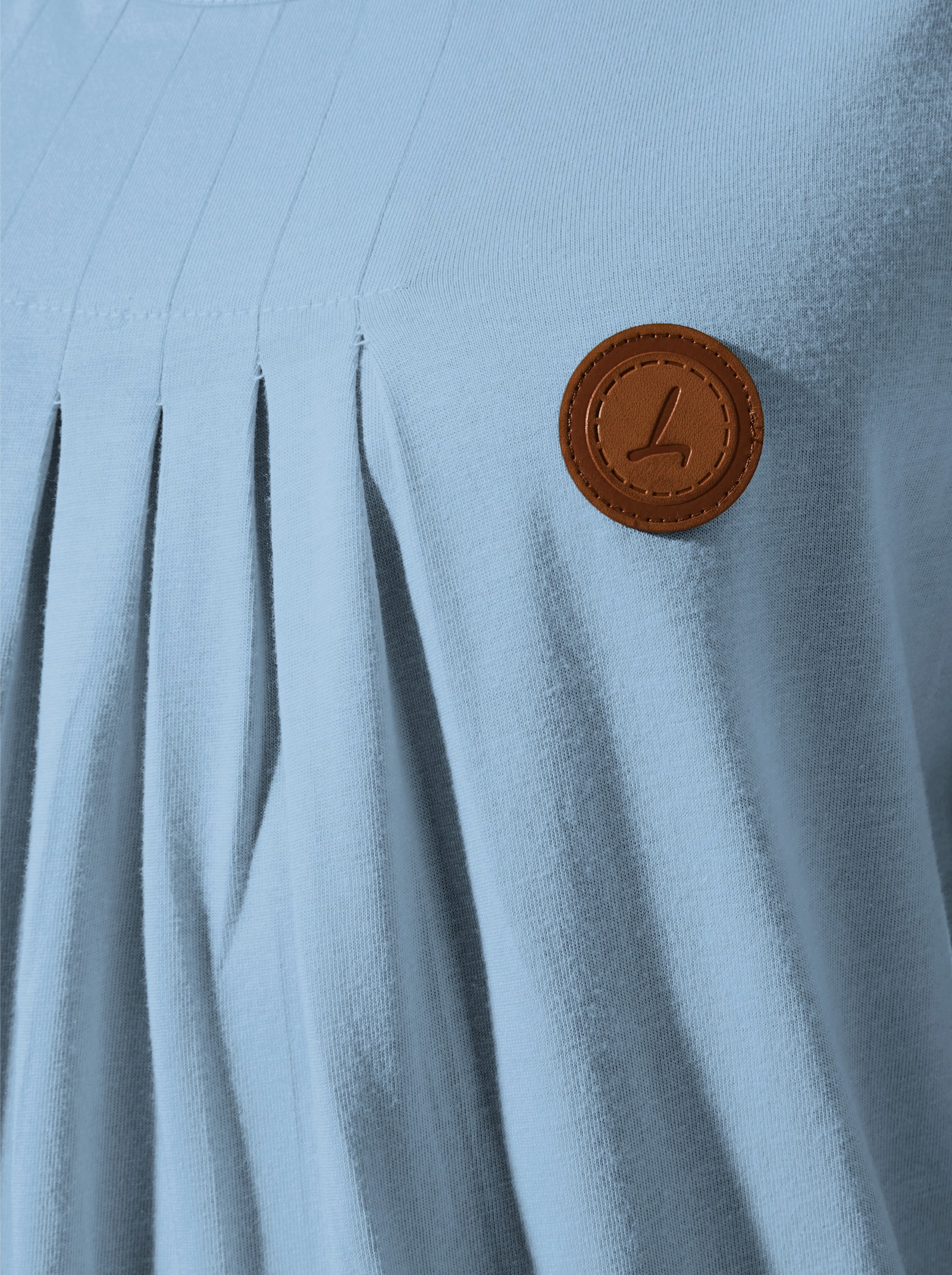 Shirttop mit Biesenverzierung - eisblau