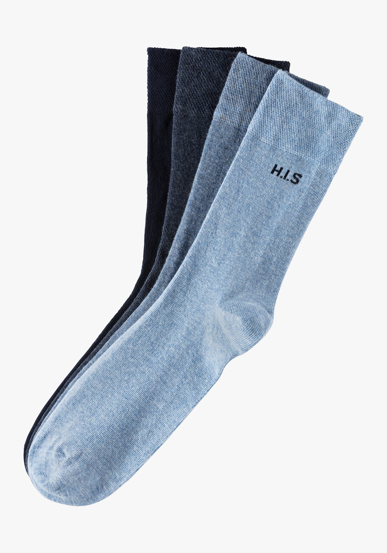 H.I.S Socken - 1x marine, 1x jeansblau-meliert, 1x jeans-meliert, 1x hellblau-meliert