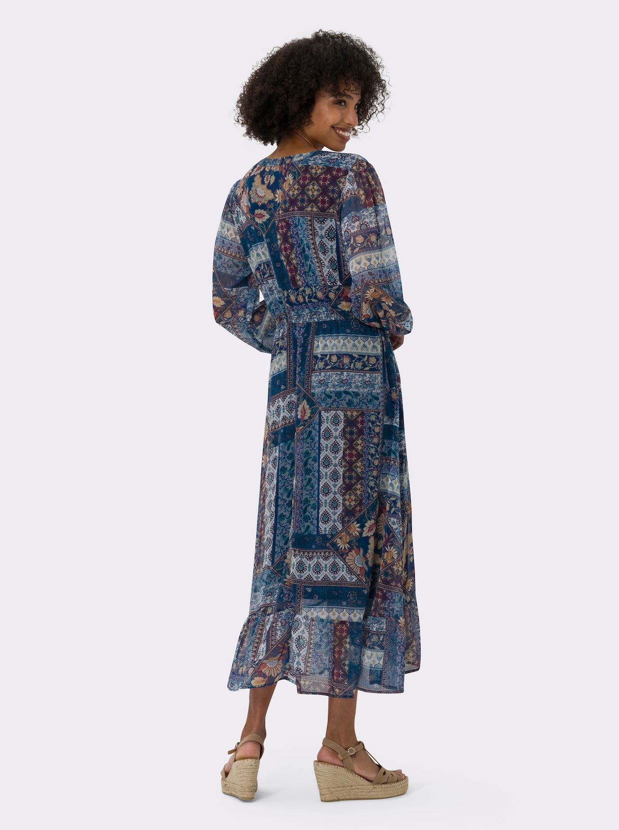 heine Robe imprimée - marine-ocre imprimé