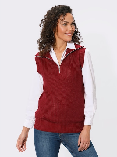 Pullunder mit Troyerkragen - kirsche