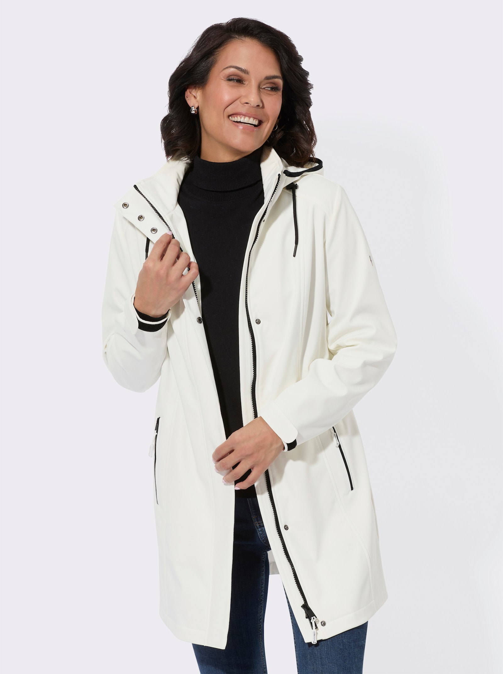 Funktionsjacke mit Fleece-Futter - ecru