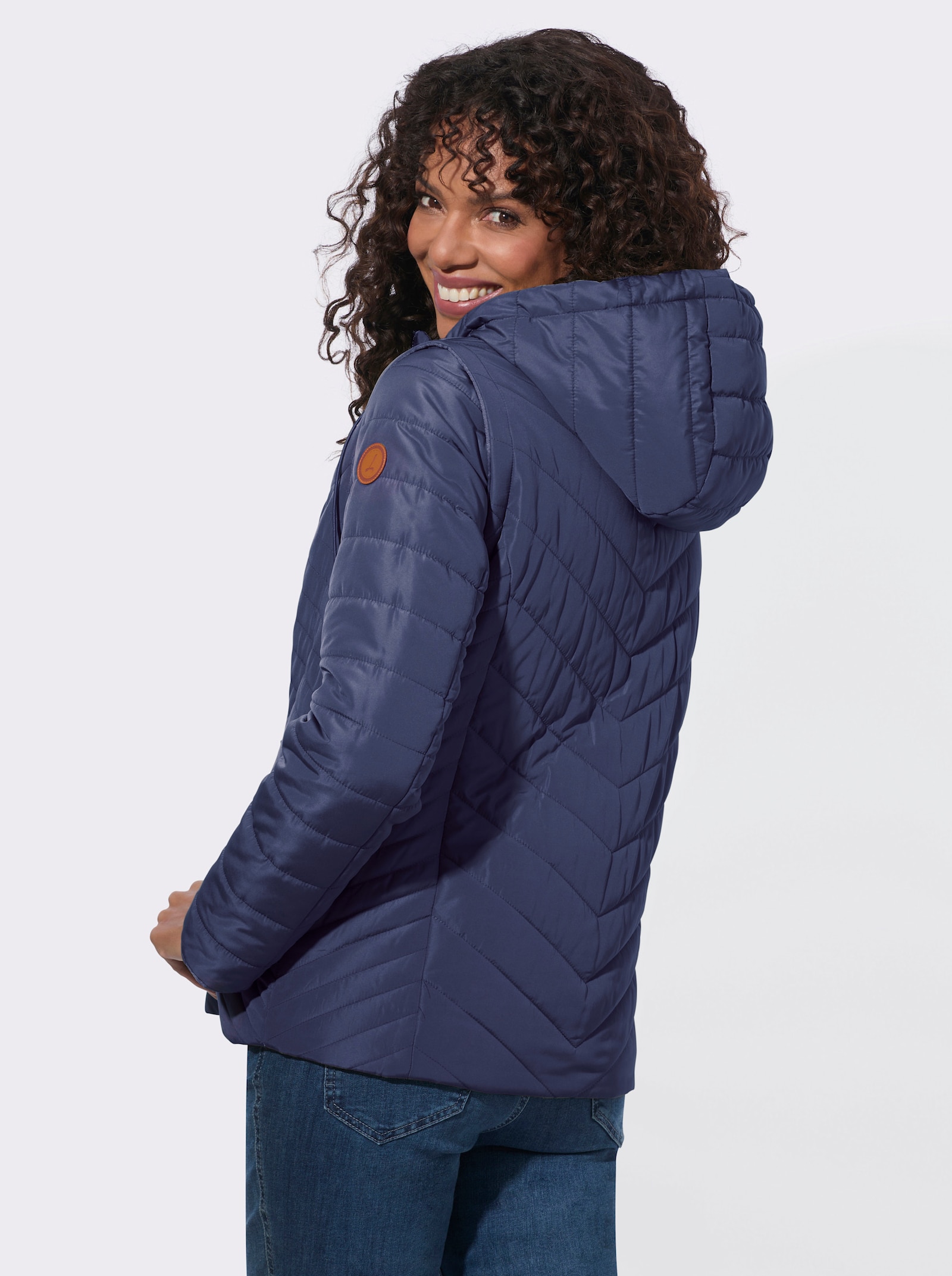  2-in-1-Jacke auch als Weste tragbar - marine
