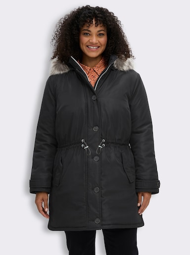 sheego Parka mit gefütterter Kapuze - schwarz