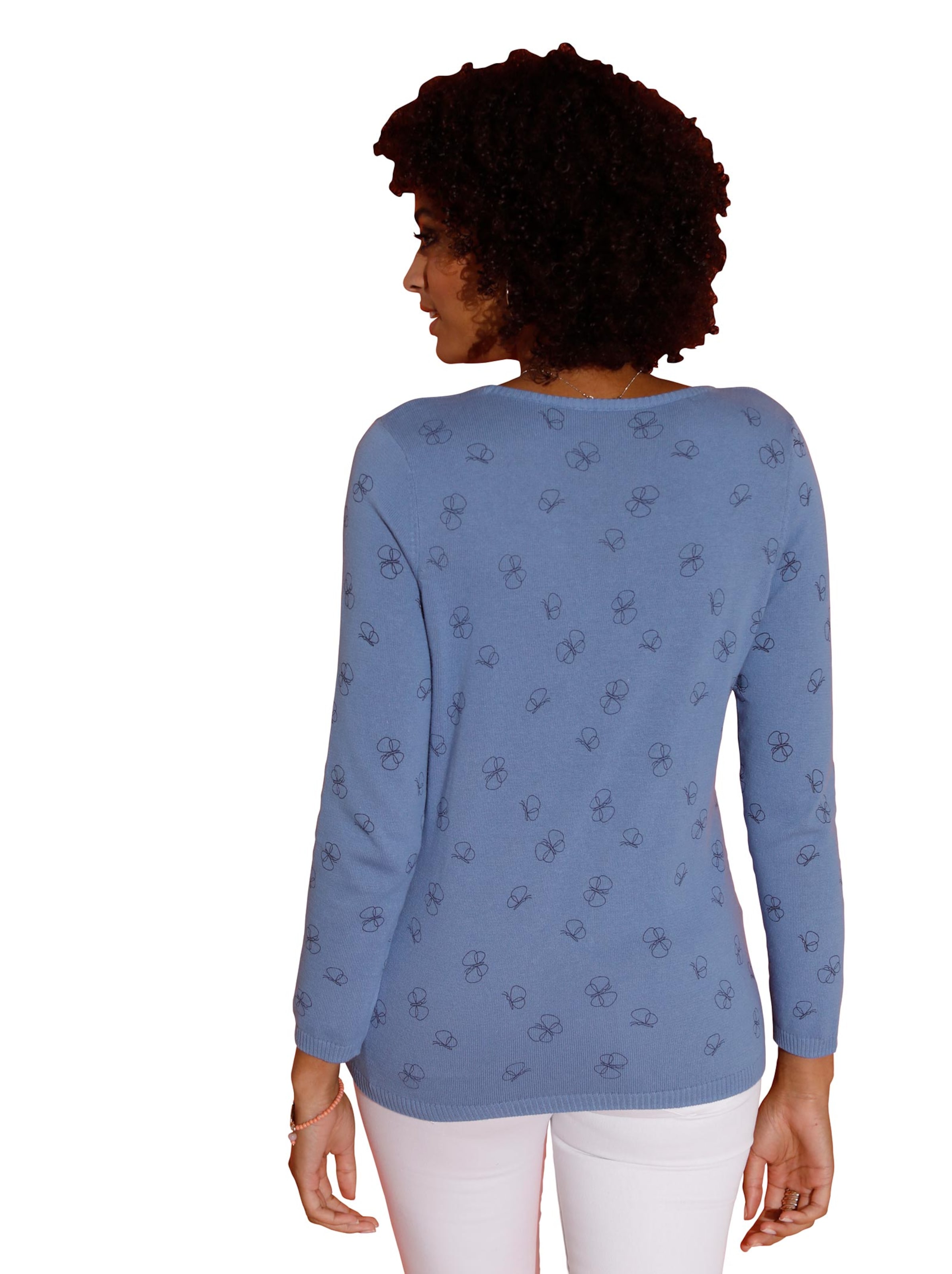 Pullover - kornblume-gemustert