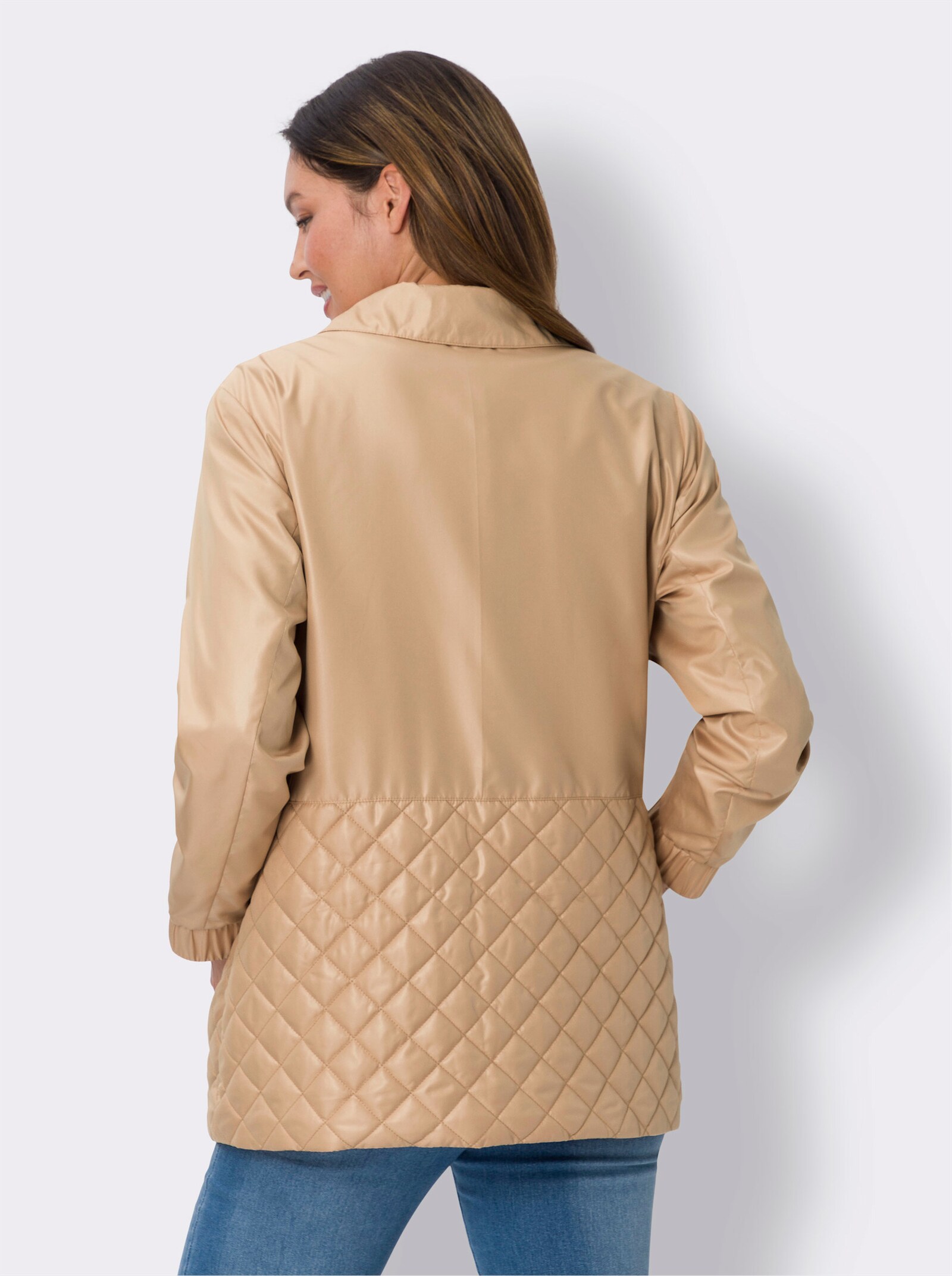 Jack met doorgestikt patroon - camel