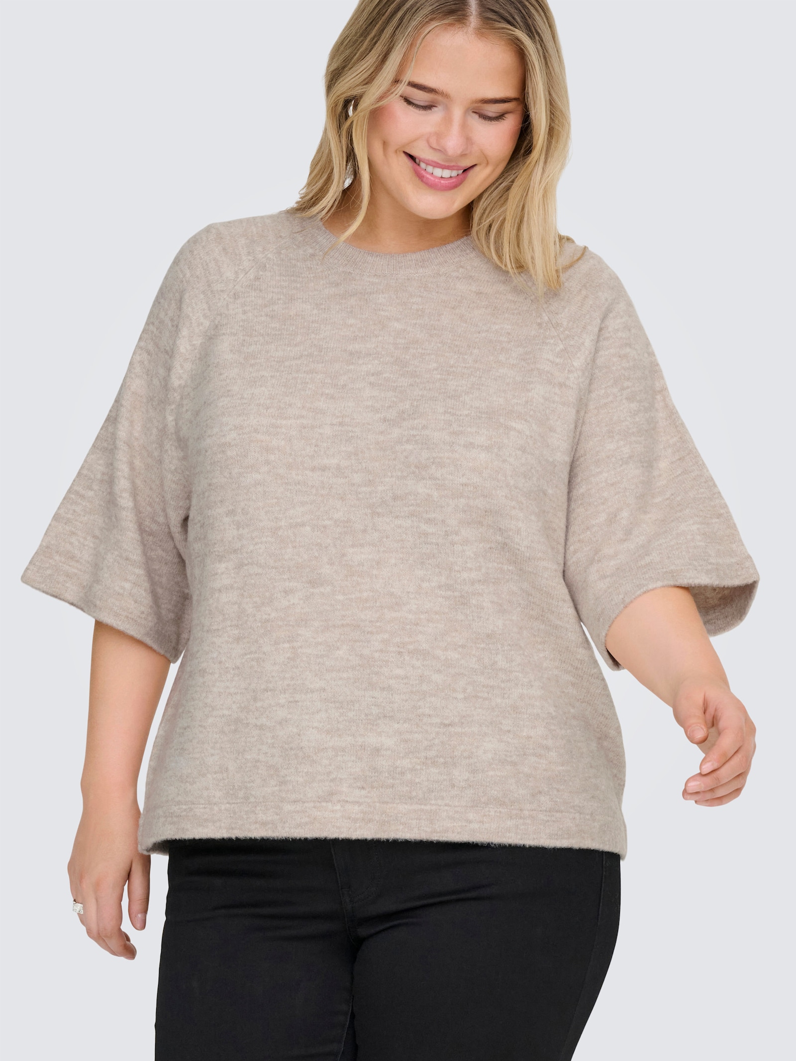 ONLY CARMAKOMA Strickpullover - pumice stone detail:melange