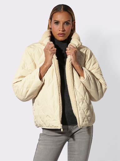 Wendejacke mit Stepp- und Teddyfleece-Seite - champagner