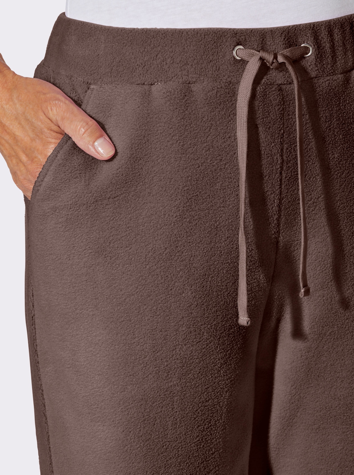 Fleecehose mit Rundum-Dehnbund - schoko