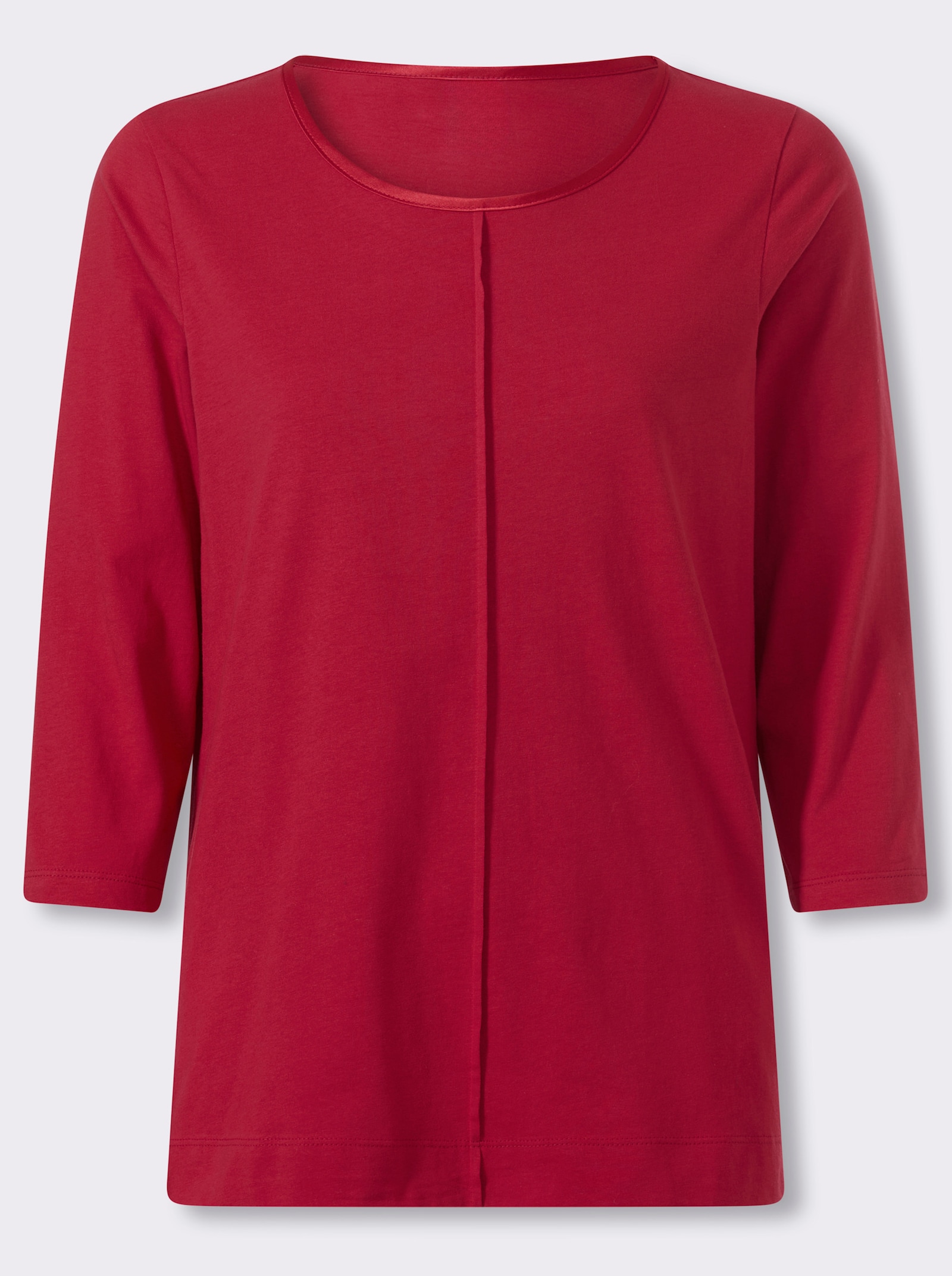 3/4-Arm-Shirt mit Satin-Paspelierung - erdbeere