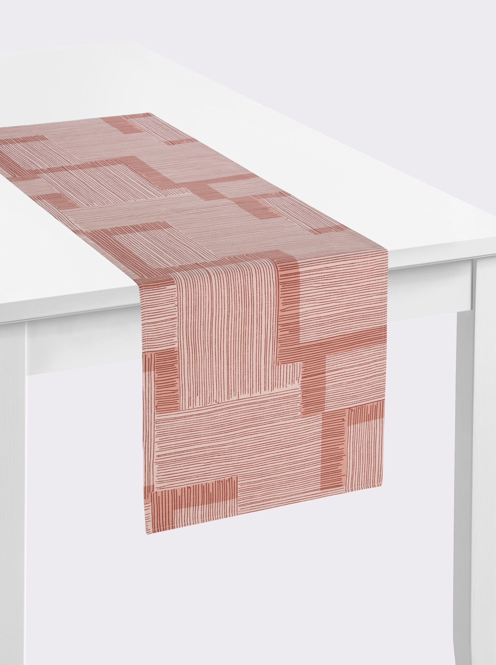 Tischdecke - apricot-weiß-bedruckt