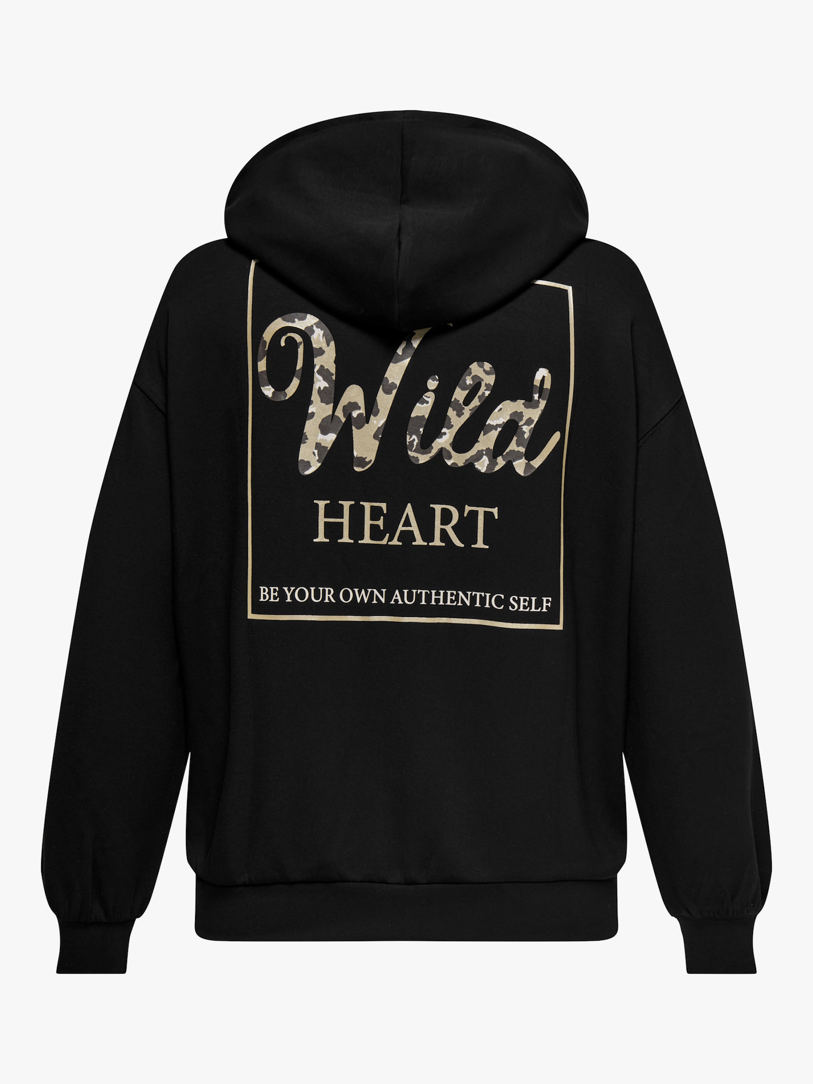 ONLY CARMAKOMA Kapuzensweatshirt - black print:wild heart