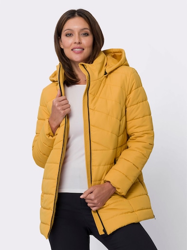Steppjacke mit abnehmbarer Kapuze - ocker