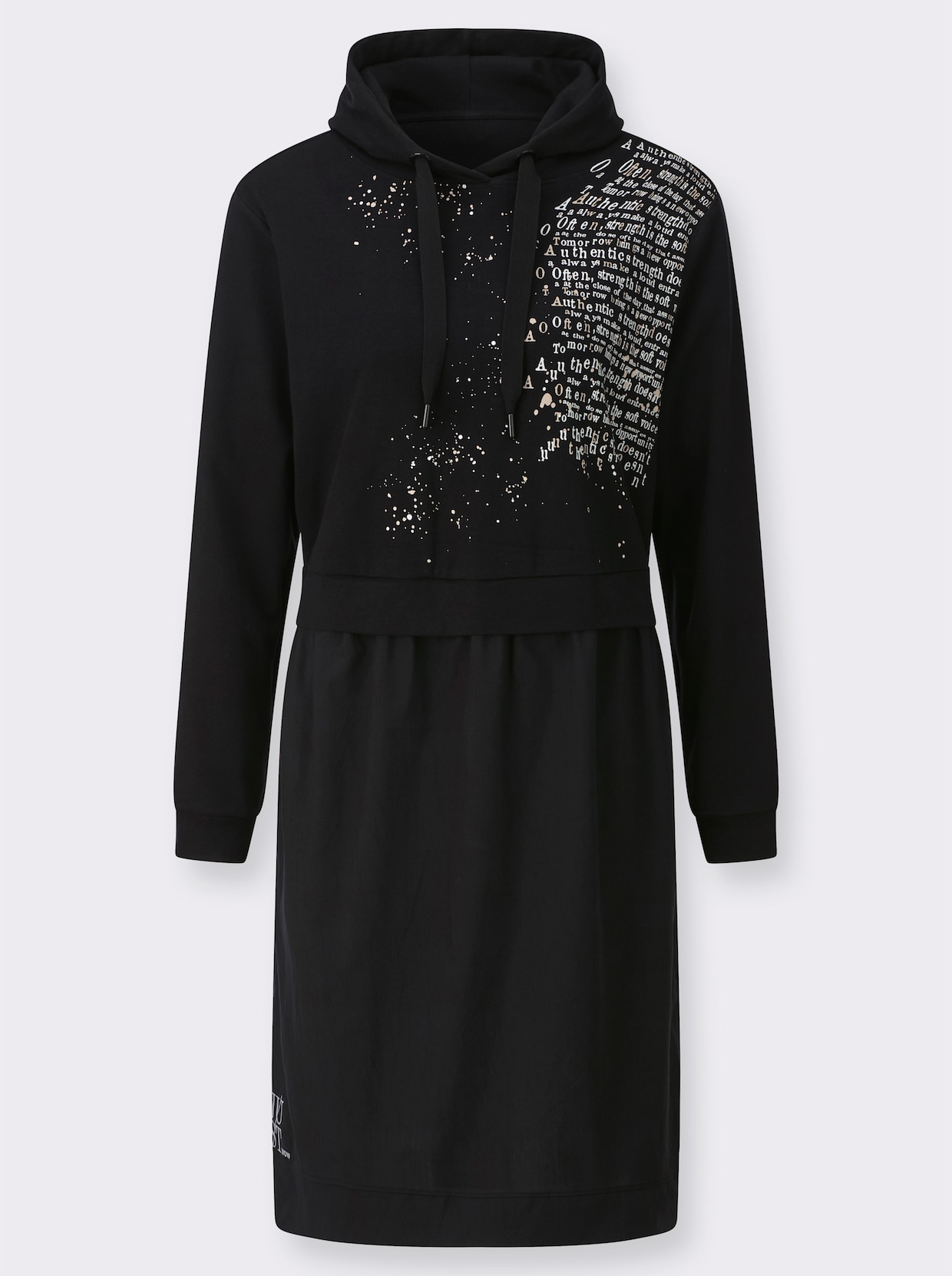 Sweatkleid - schwarz-weiß