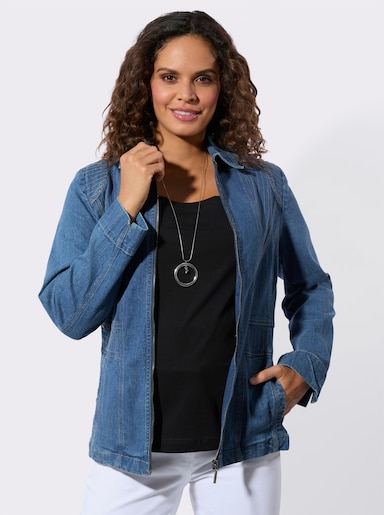 Jeansjacke in Twill-Qualität - blue-bleached