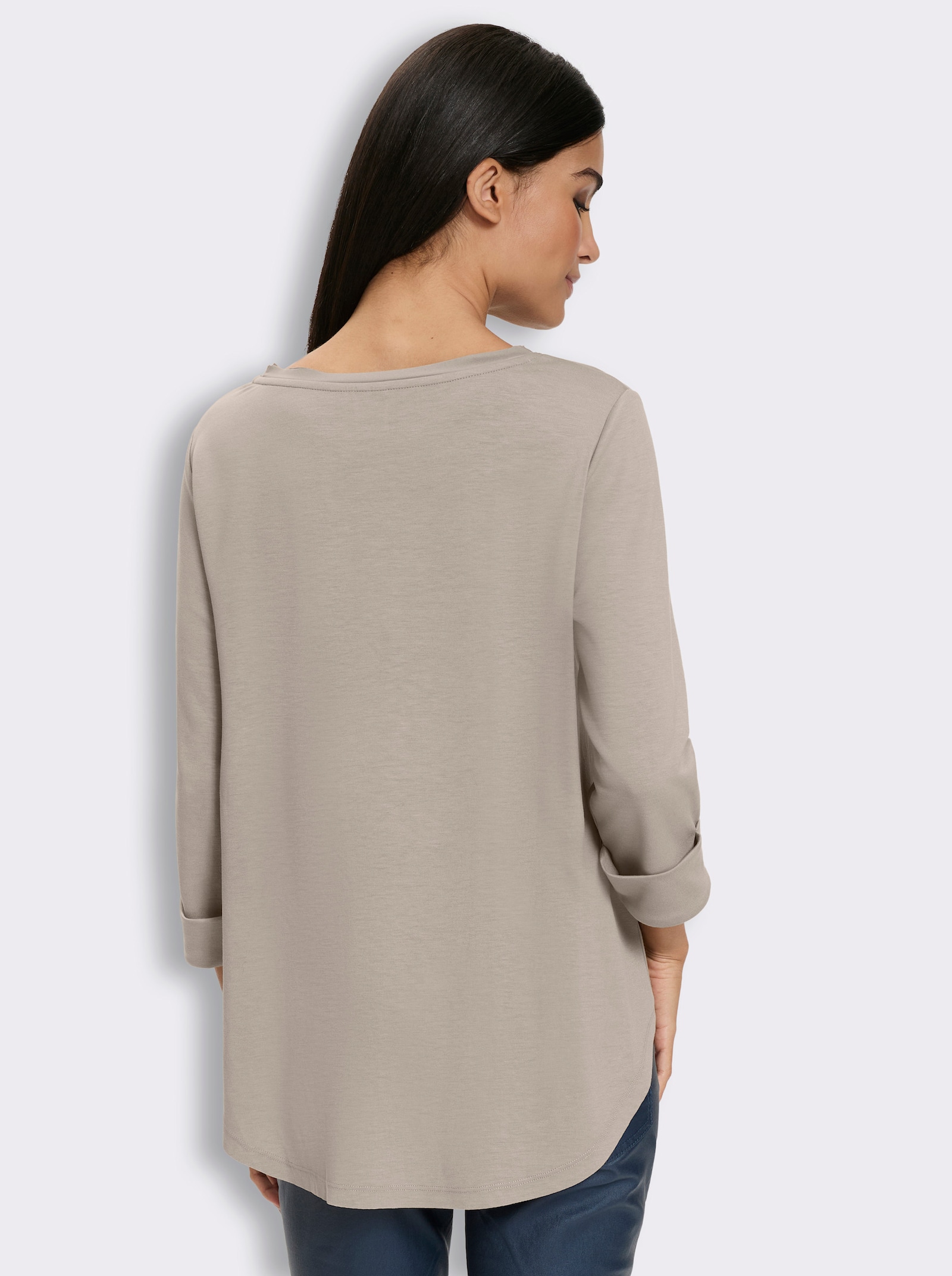 heine Sweatshirt mit offenen Kanten - sesam