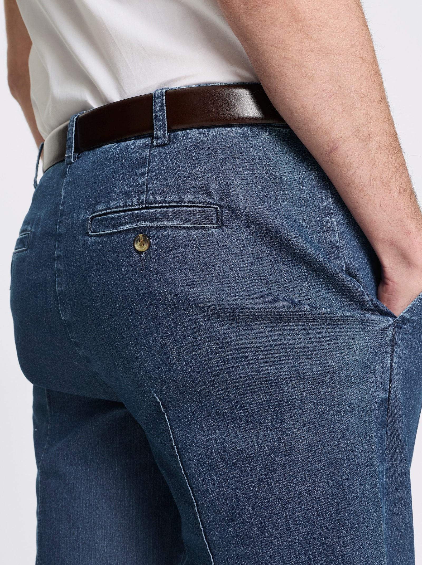 Marco Donati Jeans mit Bundfalten - blue-stone-washed