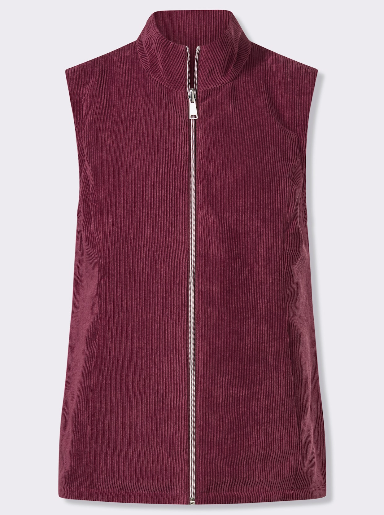 Keerbaar gilet met opstaande kraag - bordeaux