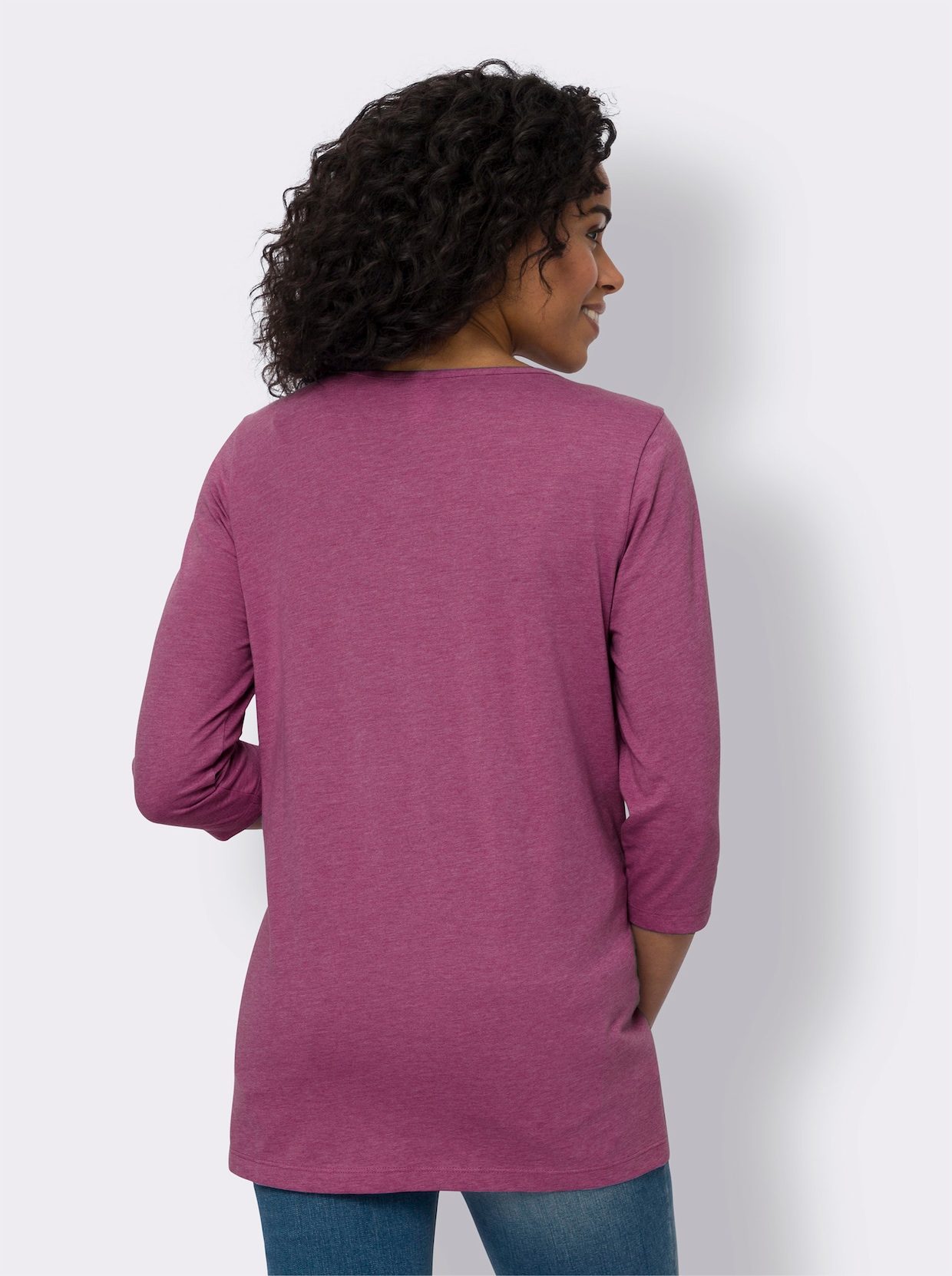 Lang shirt - magenta gemêleerd