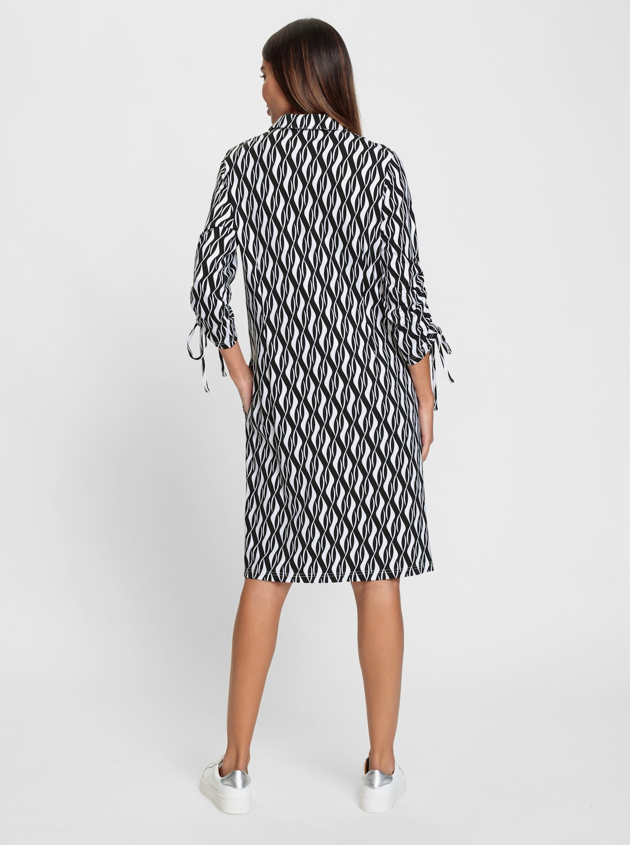 heine Robe en jersey - noir-blanc imprimé