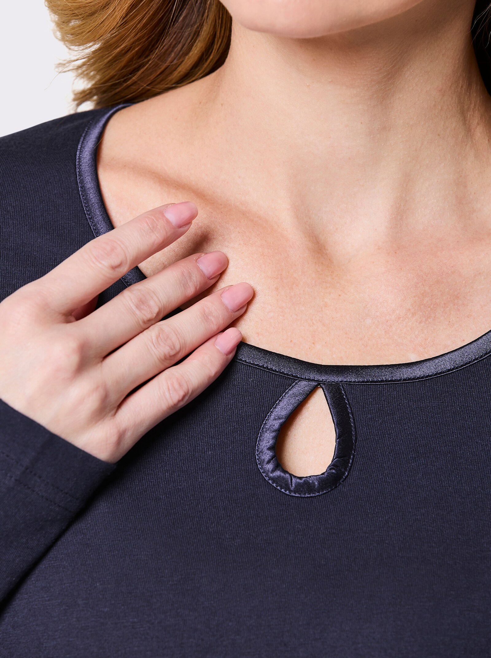 wäschepur Schlafanzug im Kettendessin - marine-champagner-bedruckt