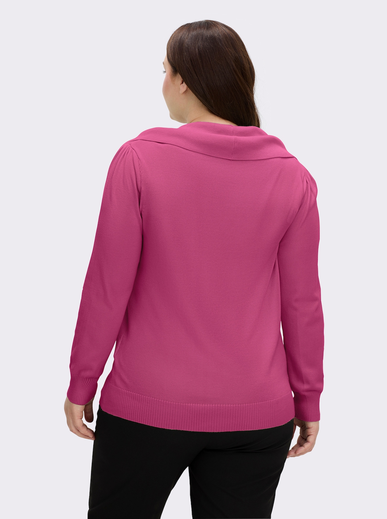 Wasserfallpullover im Baumwoll-Viskose-Mix - fuchsia