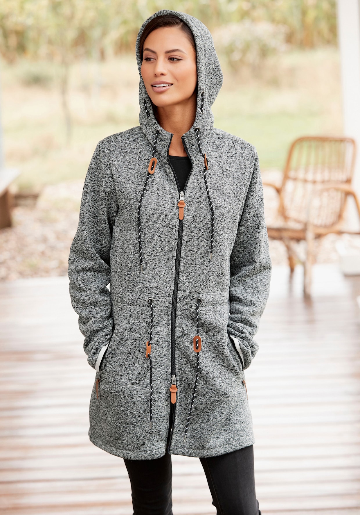 LASCANA Fleecejacke - anthracite