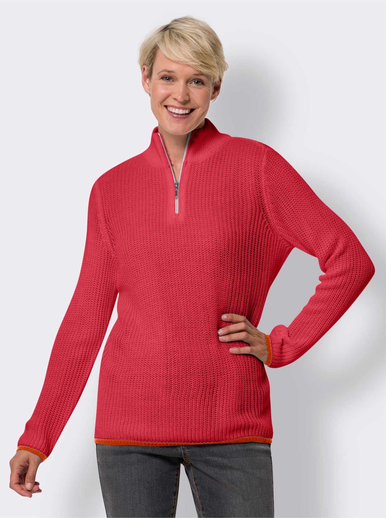 Langarm-Pullover - pink