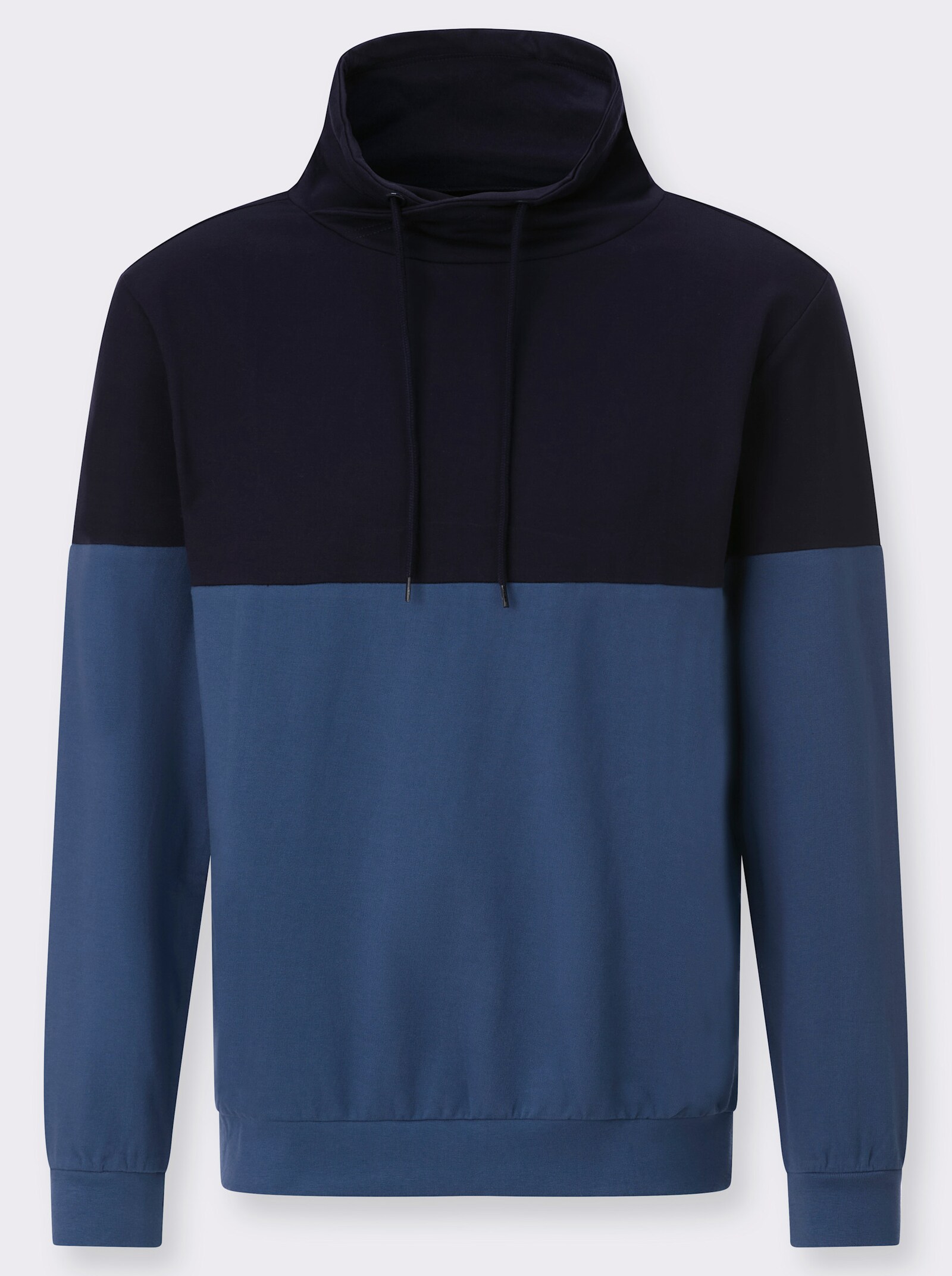 Sweatshirt mit überlappendem Stehkragen - marine-jeansblau