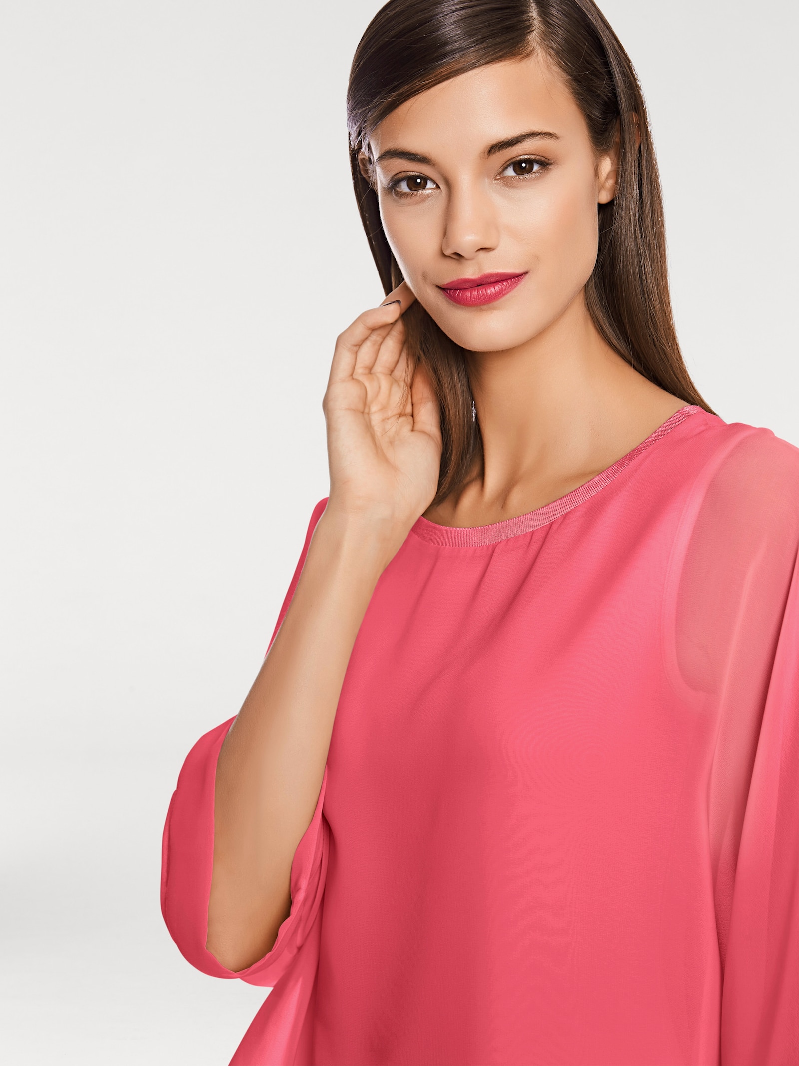 heine Blusenshirt mit Fledermausärmeln - himbeere