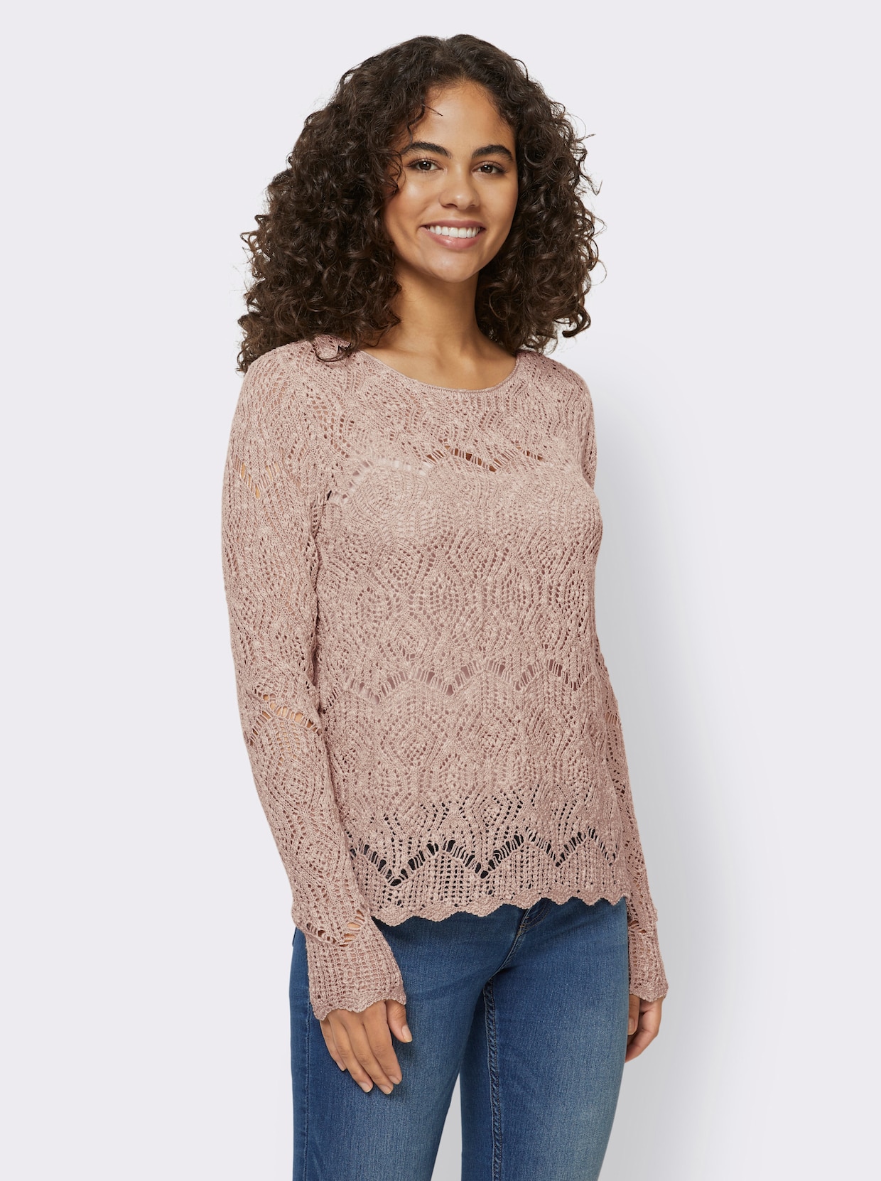 heine Ajourpullover - sesam/ecru gemêleerd