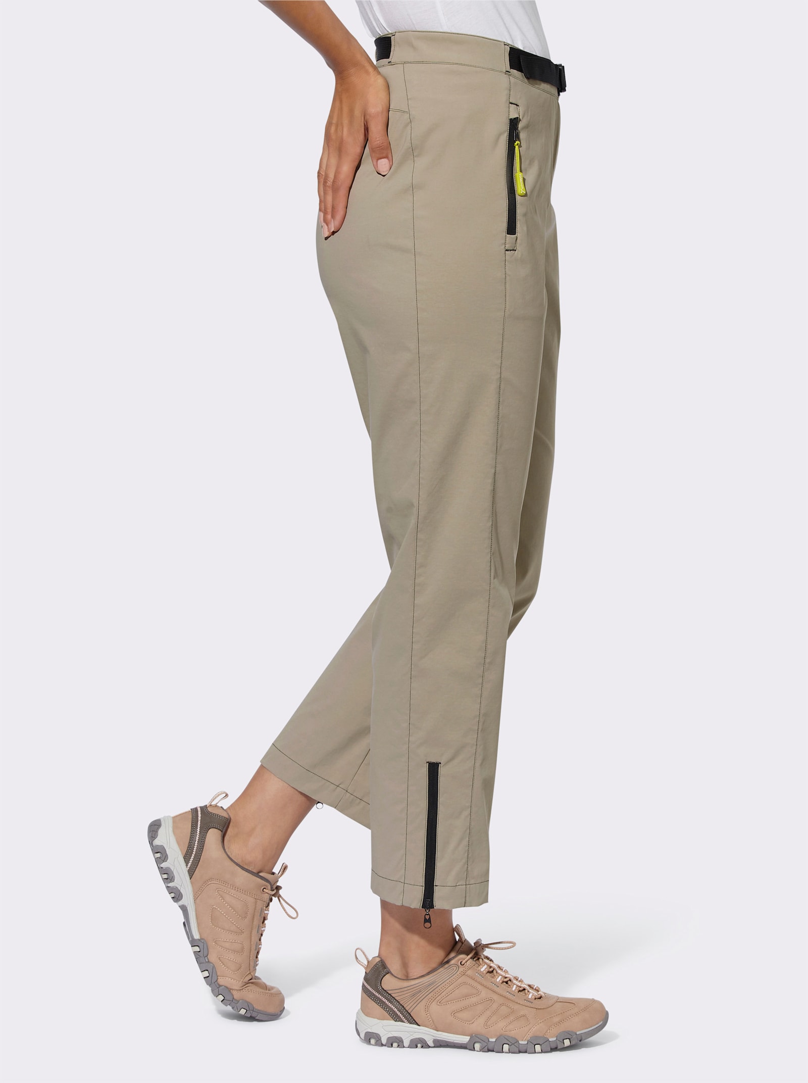 Functionele broek inclusief ceintuur - leem