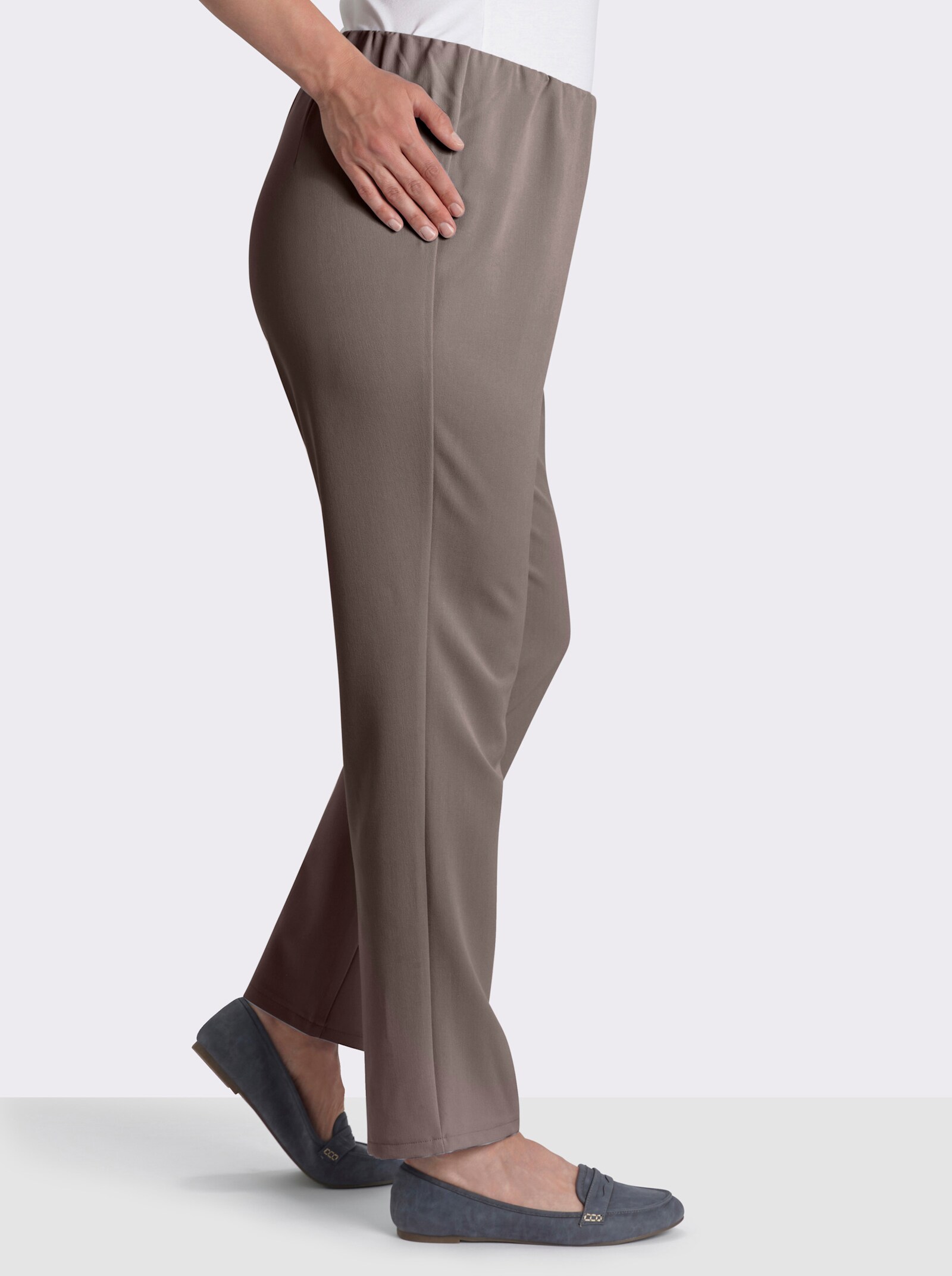 Stretch-Hose mit innenliegendem Dehnbund - taupe