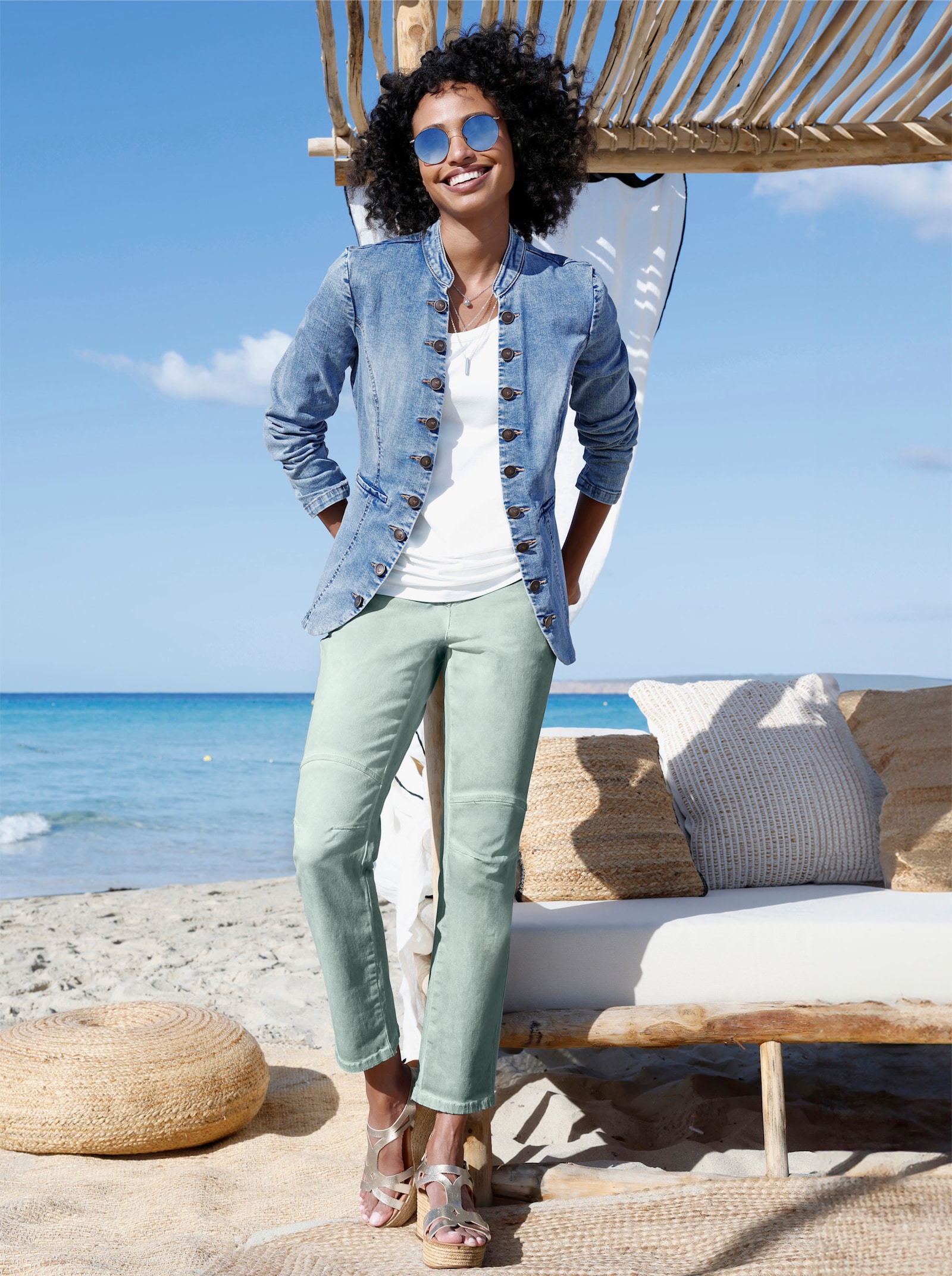 heine Jeansblazer mit Häkchenverschluss - blue-bleached