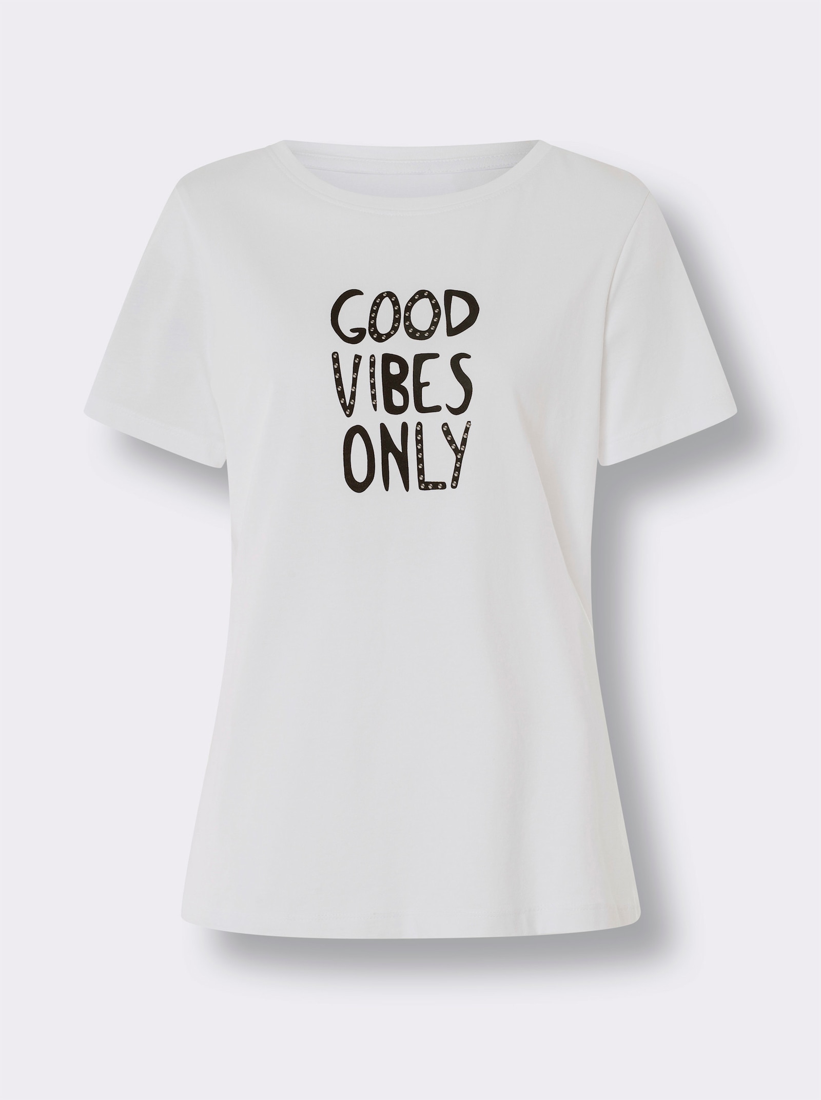 heine T-Shirt mit Schriftzug - weiss