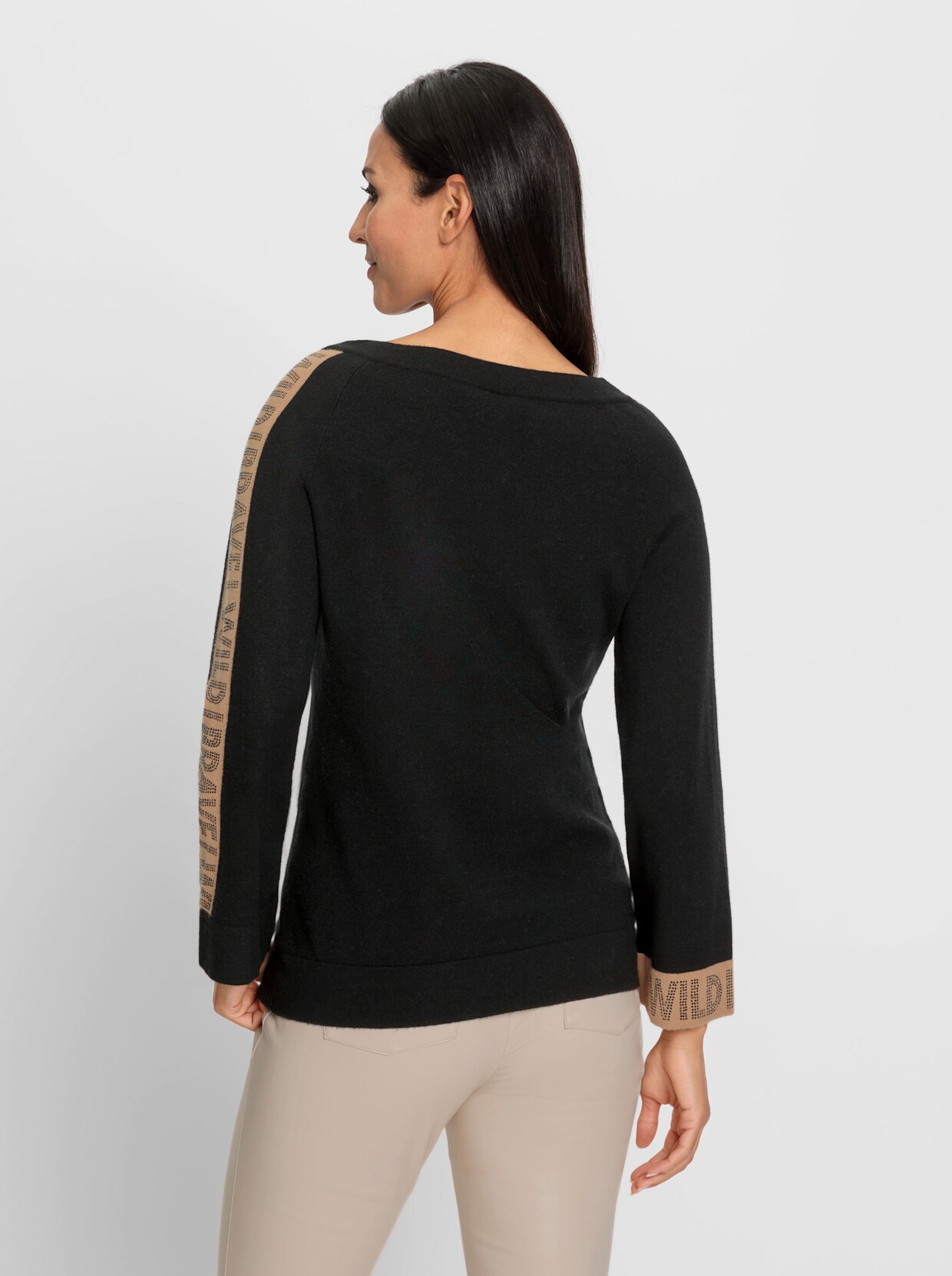 heine Pullover met V-hals - zwart